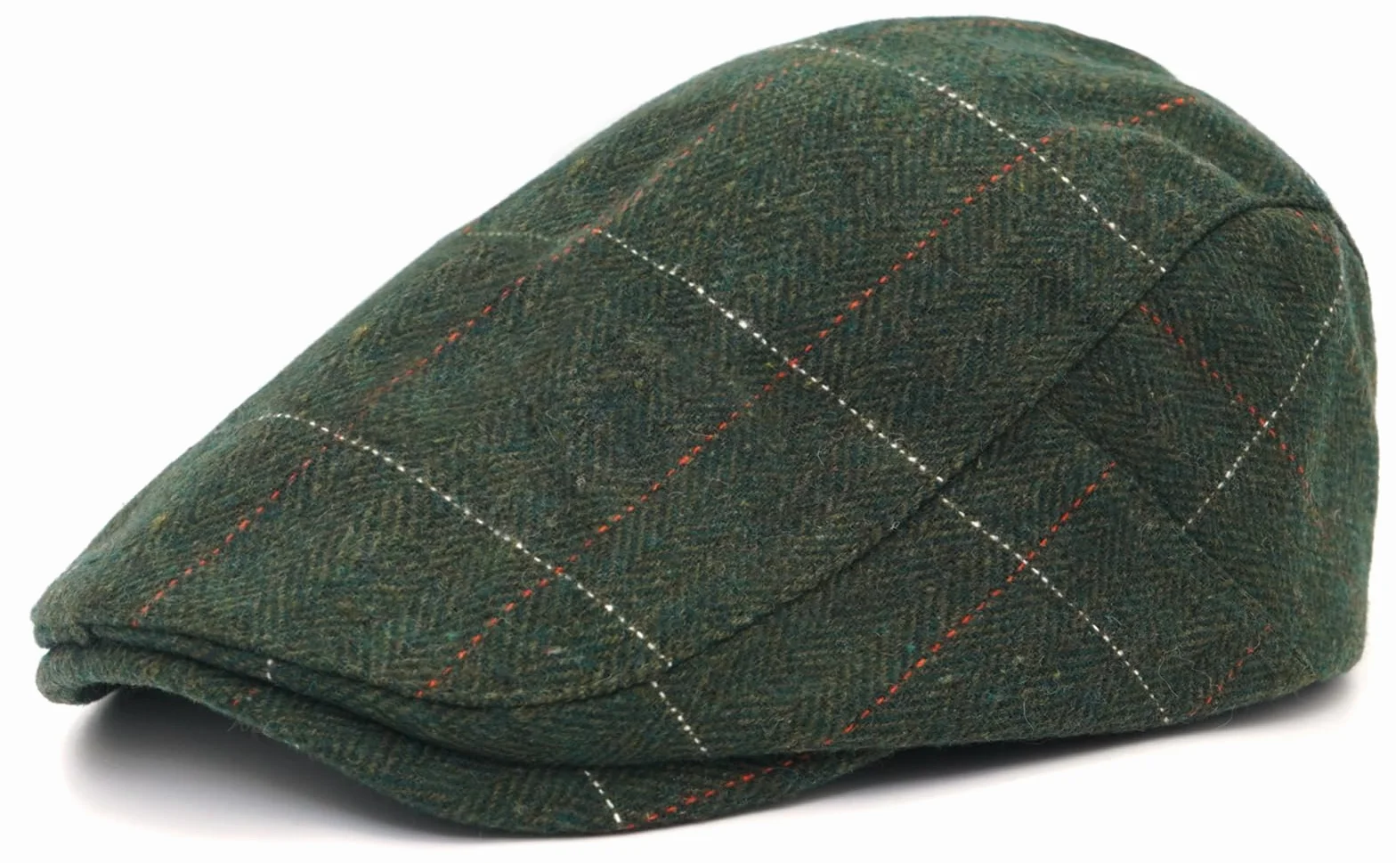 Casquette plate en tweed pour homme - Casquette de golf - Béret irlandais