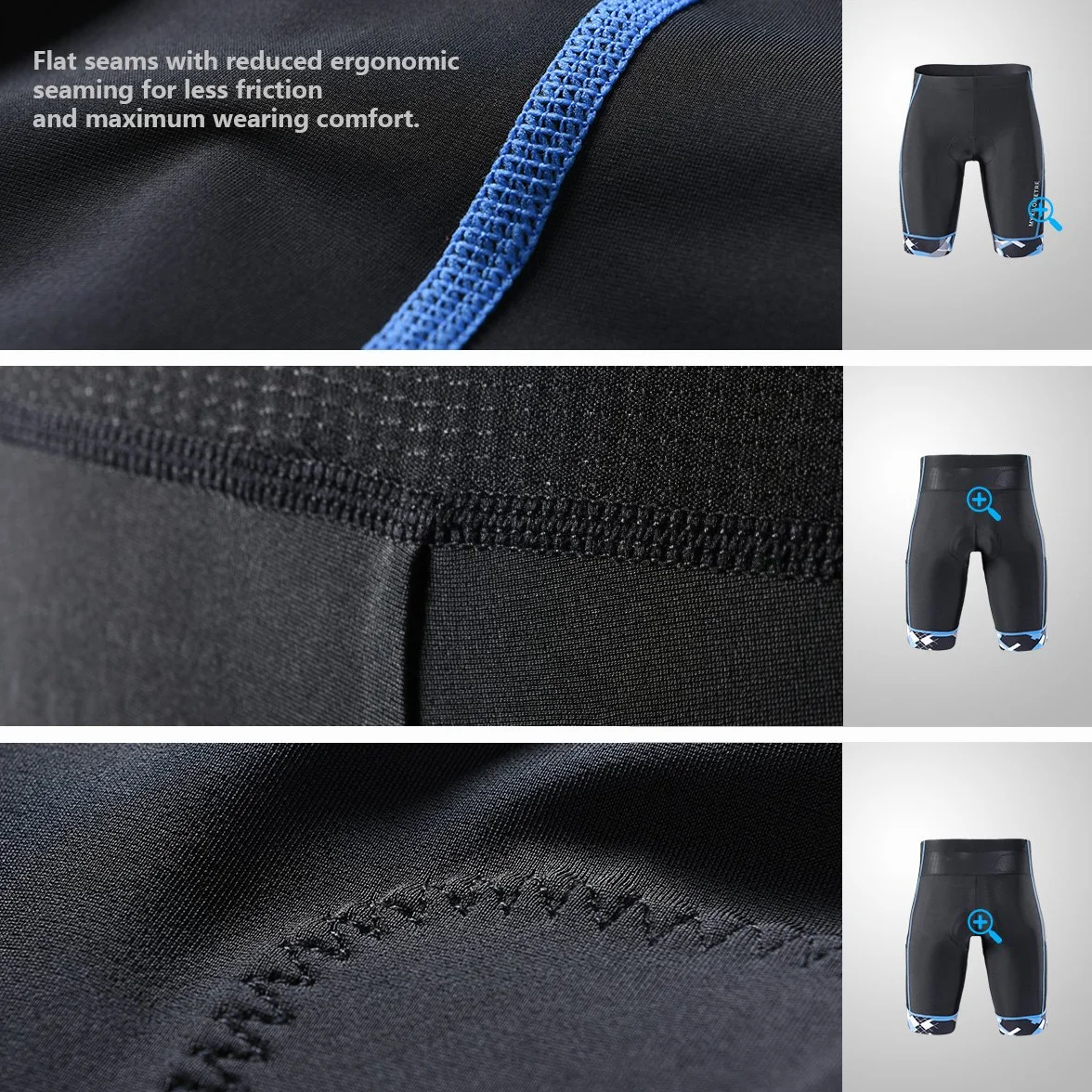 Short de Triathlon Homme MY KILOMETRE – Cuissard Cyclisme Respirant Séchage Rapide Confort Longue Distance Compétition 2 Poches Latérales