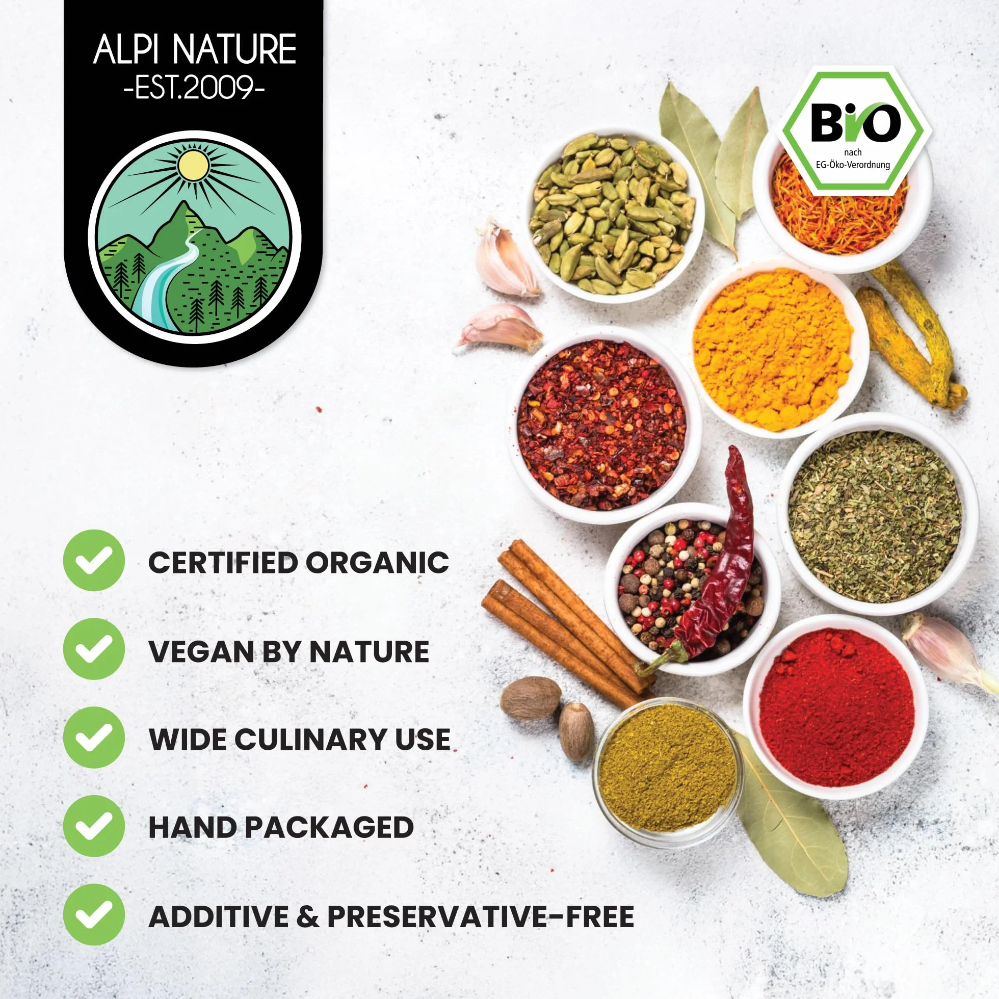 Alpi Nature Coriandre Graine BIO 1kg, Graines de Coriandre Entières pour la Cuisine et les Mélanges d'Épices