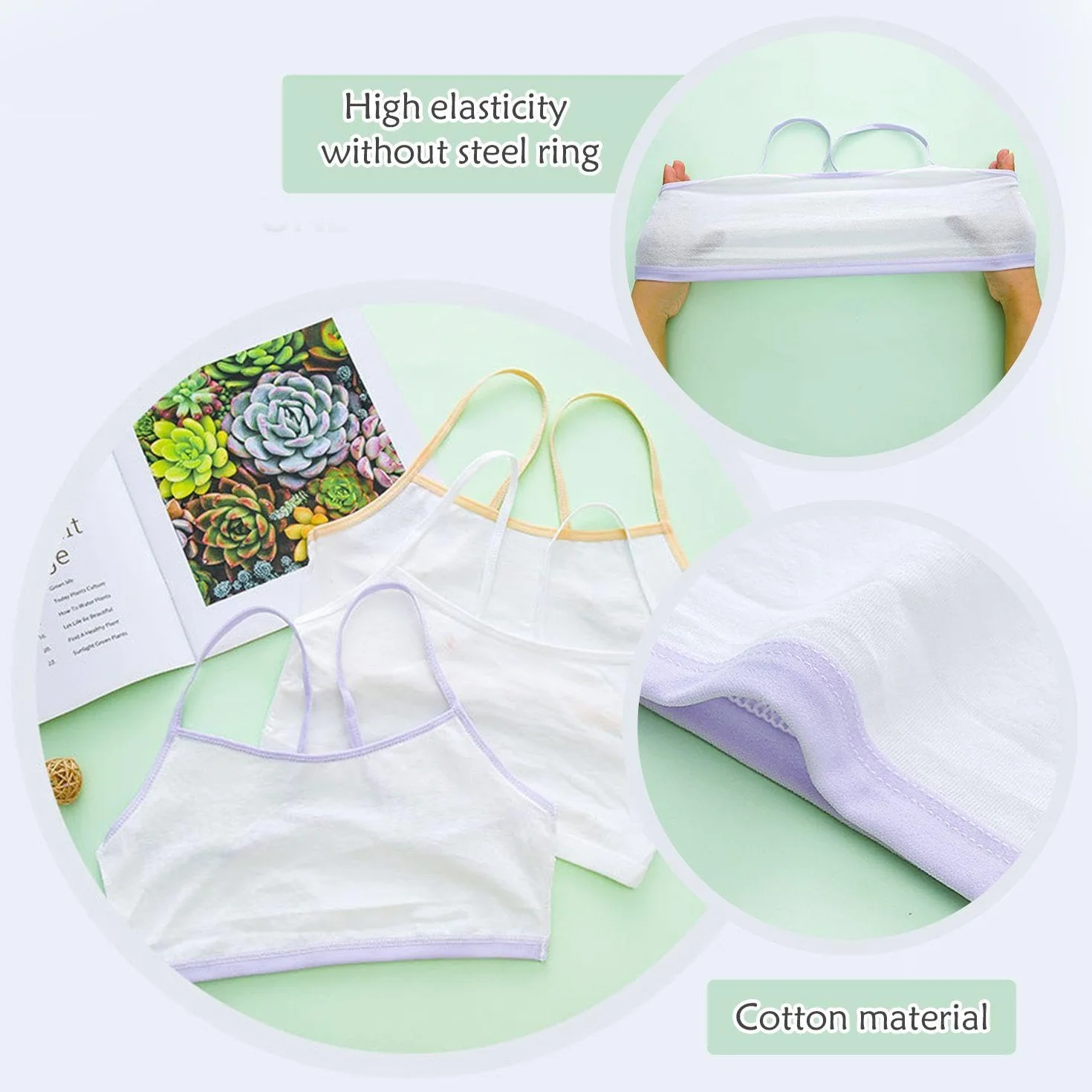 Bretelles Pour Élèves Du Primaire En Pur Coton, Corsets Anticonvexes Enfants, Sous-Vêtements Sport Légers Sans Couture - Lot de 10