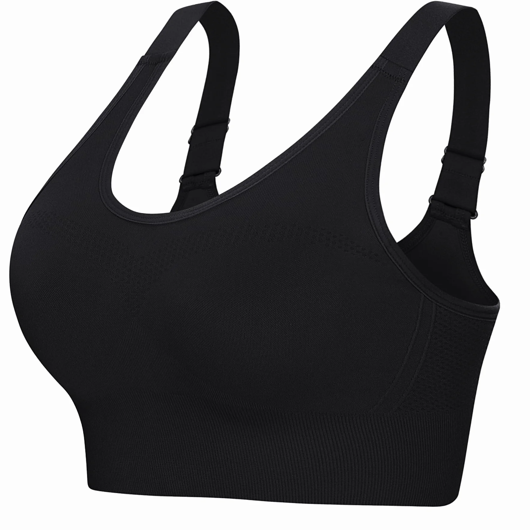 Soutien-Gorge de Sport Femme à Bretelles Larges Réglables Maintien Moyen à Élevé pour Fitness Running Yoga S-XL