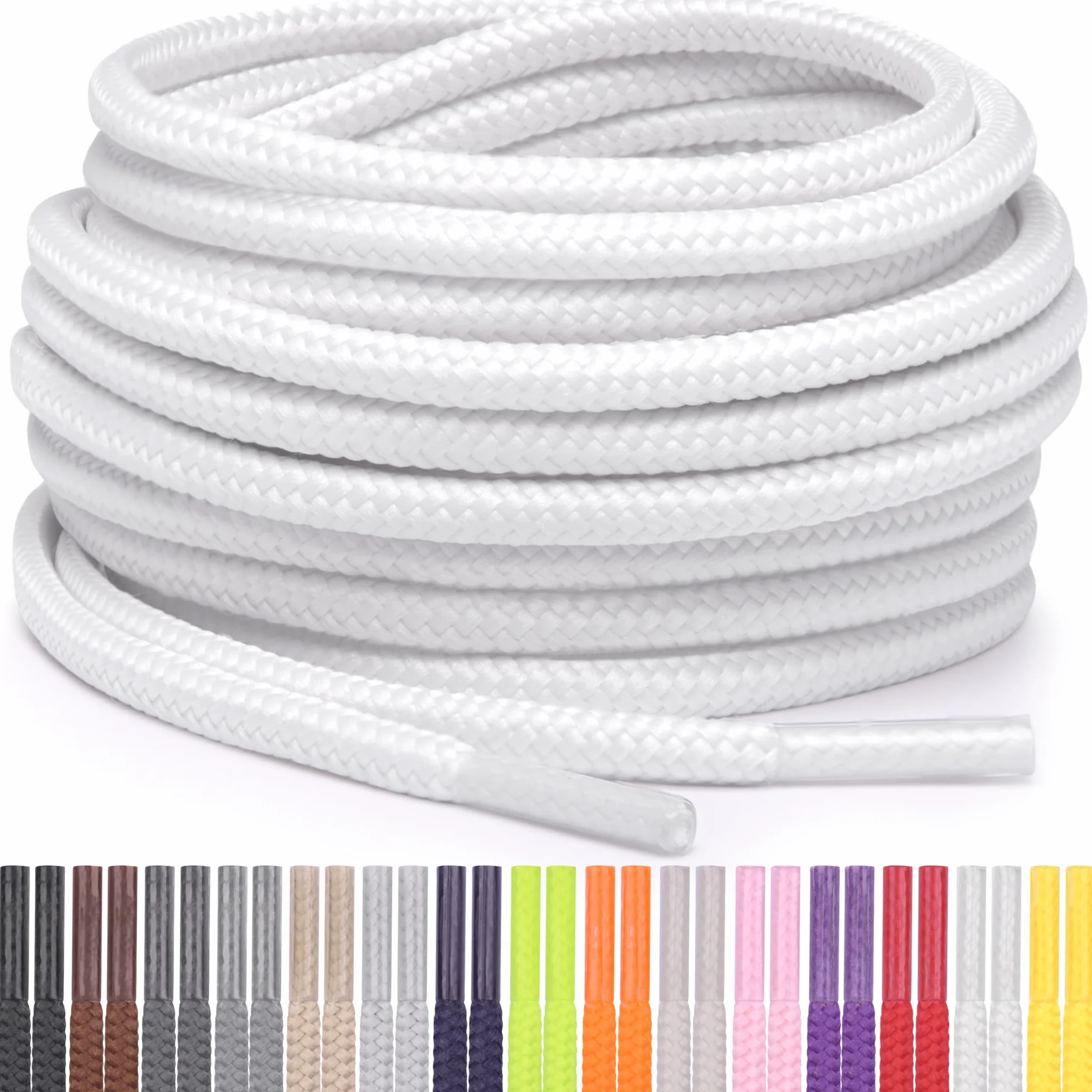 Lacets Ronds pour Chaussures, Baskets et Bottes - Plusieurs Longueurs et Couleurs