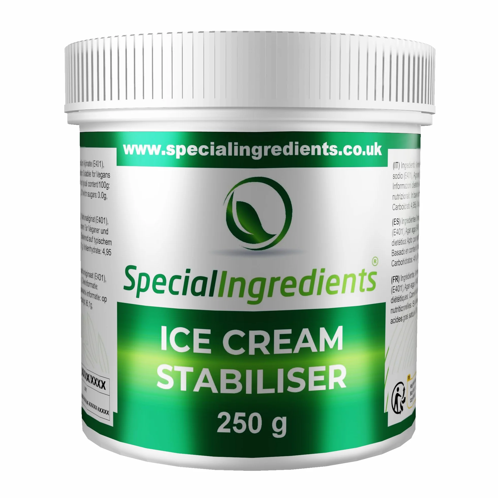 Special Ingredients Ice Cream Stabiliser 250g - Stabilisant pour glaces & sorbets - Convient aux végétariens & véganes - Sans gluten - Non-OGM - Qualité supérieure - Emballage recyclable