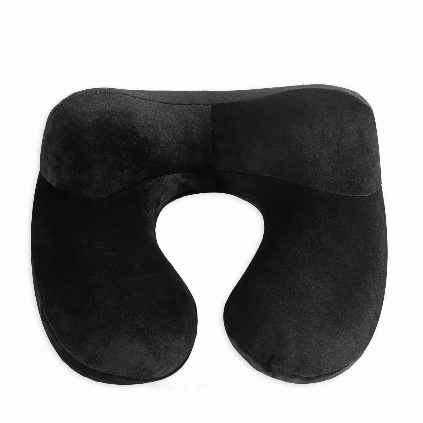 Oreiller de voyage gonflable coussin soutien cou avec housse velours doux lavable sac transport compact