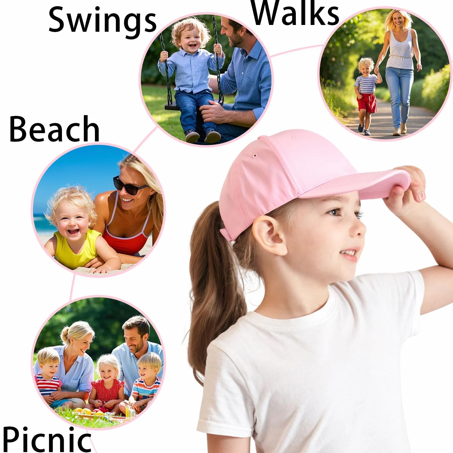 Casquette de baseball enfant UPF 50+ protection UV visière golf tennis été