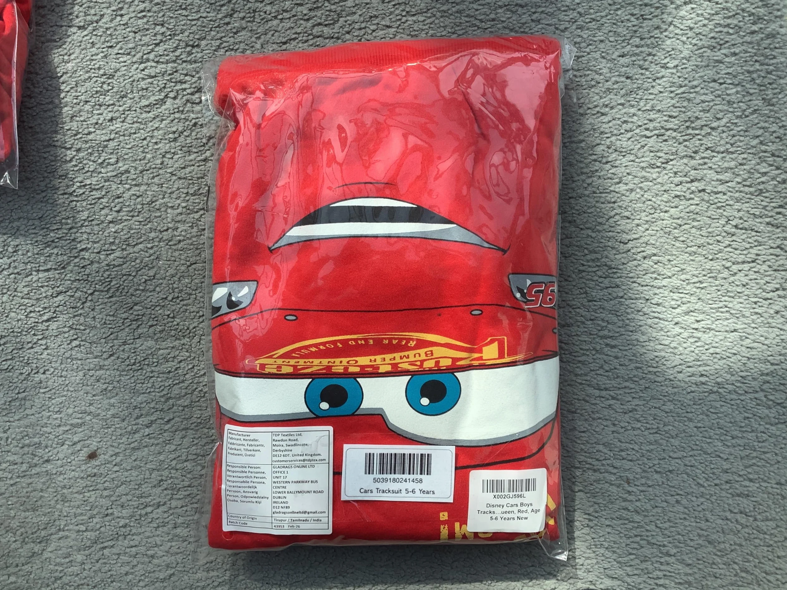 Disney Cars Ensemble Jogging Hoodie et Pantalon Lightning McQueen Martin Enfant Garçon 18 Mois–8 Ans