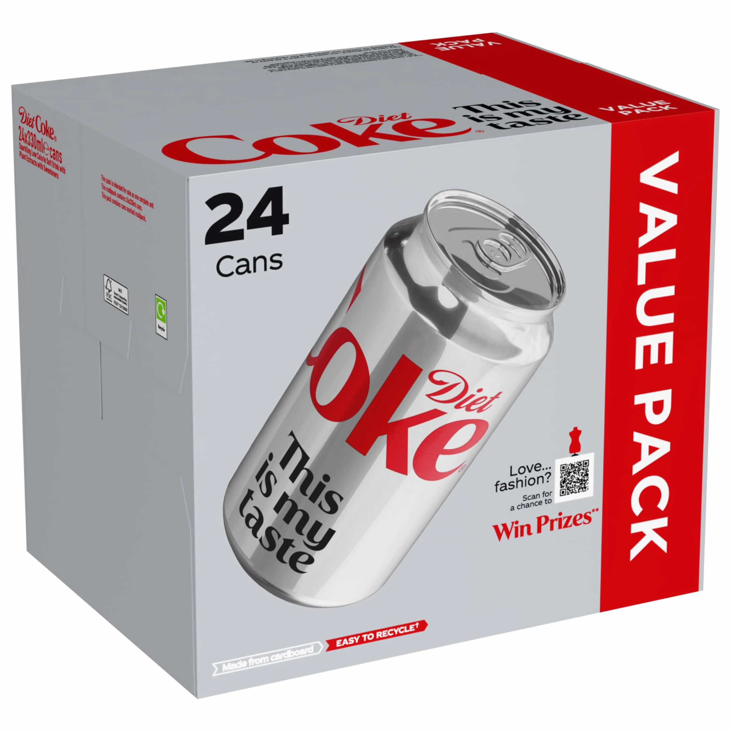 Coca-Cola Régime de Boissons gazeuses 330ml Can (Pack of 24)