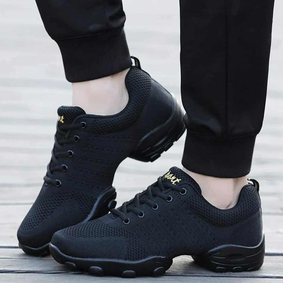 Chaussures de Jazz pour Hommes, Chaussures de Danse Latines en Cuir Respirantes, Noir, Taille 44 EU