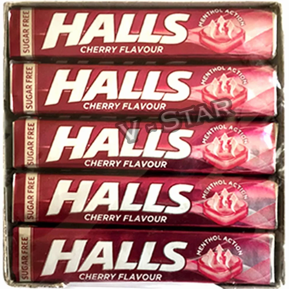 HALLS Bonbons sans sucre cerise mentholée 20 x 32 g