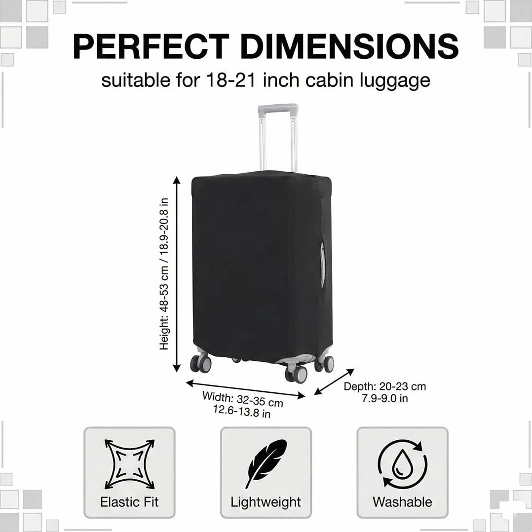 Housse Valise Protection Élastique pour Bagage Voyage (Noir, S)