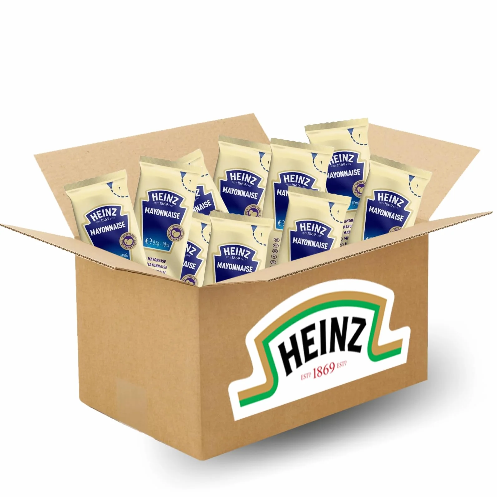 HEINZ Mayonnaise Sticks Individuels 10ml | 30 Doses de Sauce Crémeuse Œufs Plein Air pour Burgers Frites Salades