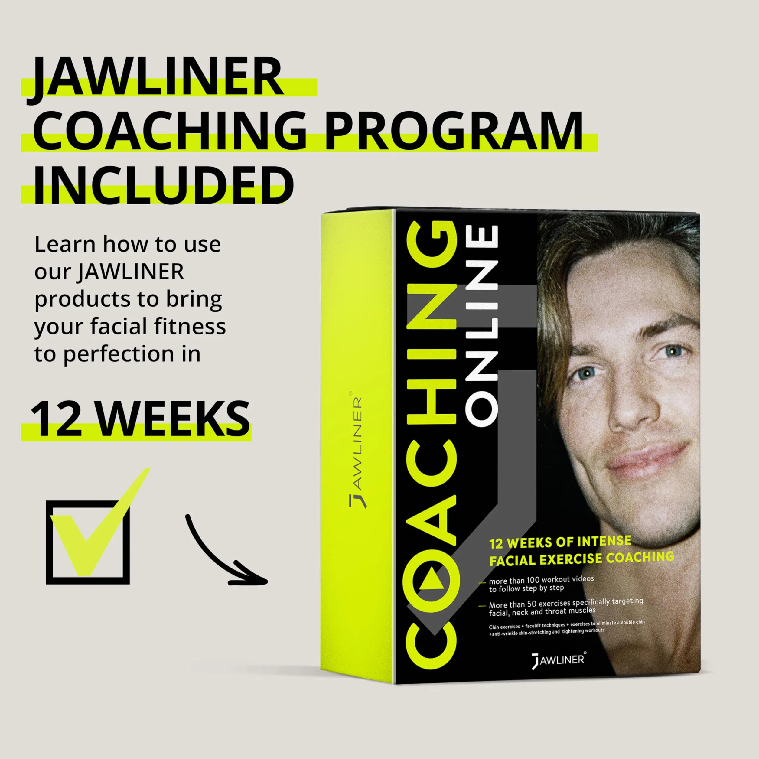Jawliner® Chewing-gum à mâcher pour sculpter la mâchoire, renforcer les muscles, entraînement facial, mewing - Menthe - 40 pièces