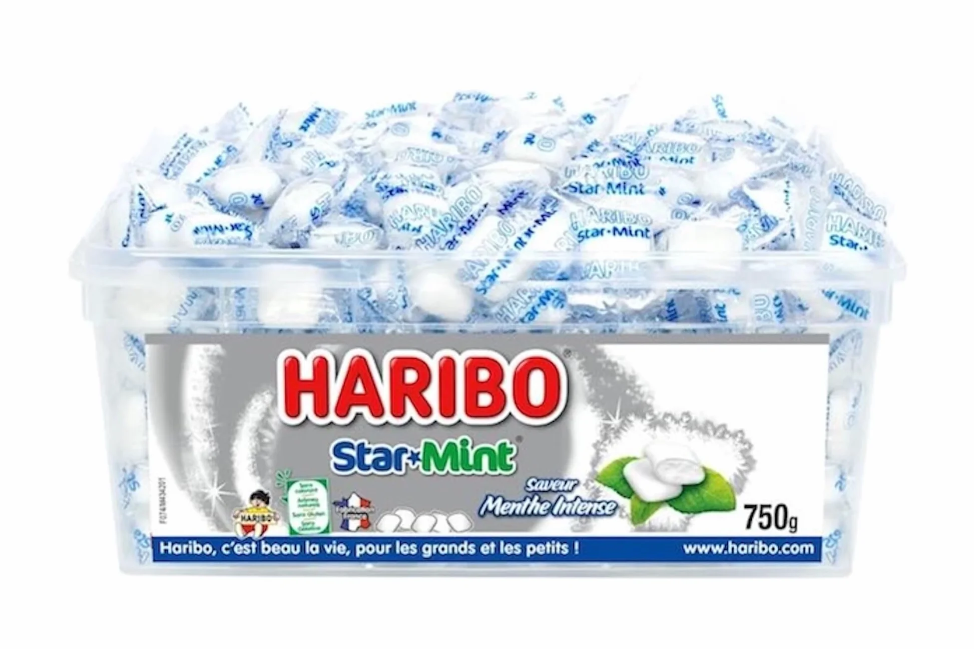 HARIBO - Tubo StarMint - Bonbons À La Menthe - Sans Colorants Artificiels - Arômes Naturels - Boîte De 750 g