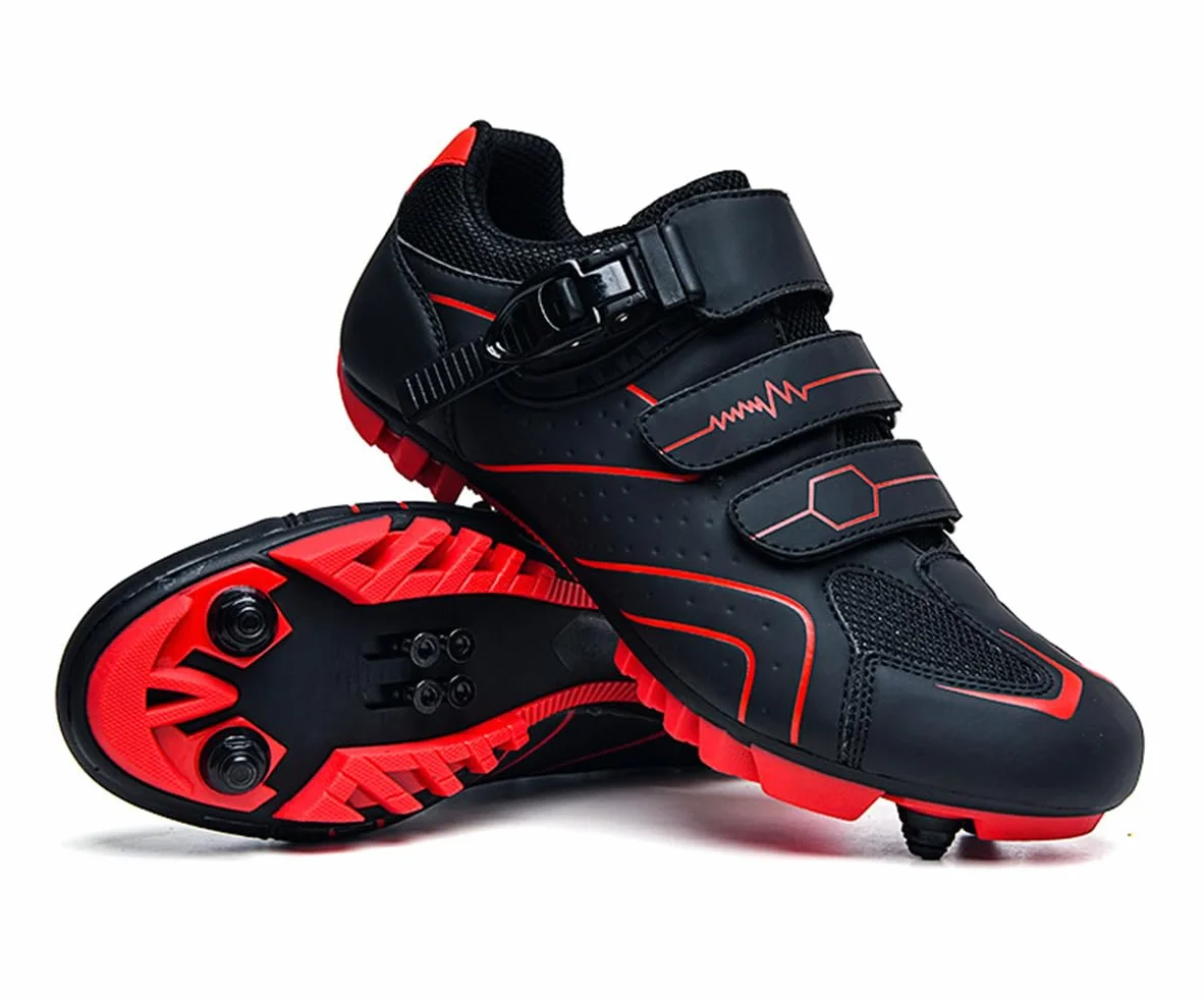 Chaussures de Cyclisme Hixingo Hommes Femmes VTT Route Respirantes Semelle Dure Verrouillage 2 Trous