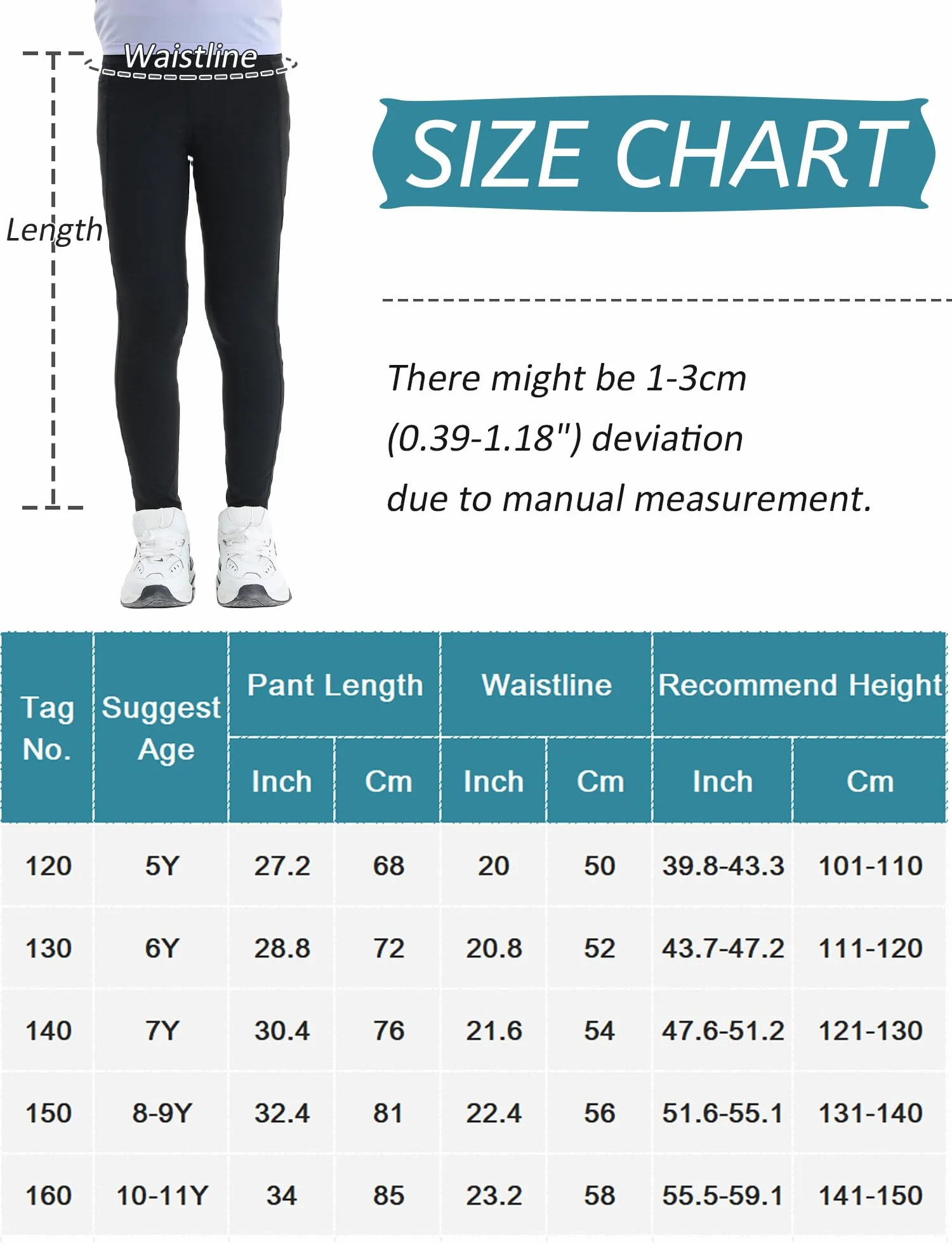 SEAUR Legging de Sport Fille 4-12 Ans Gymnastique Yoga Pantalon Fitness 100-150cm