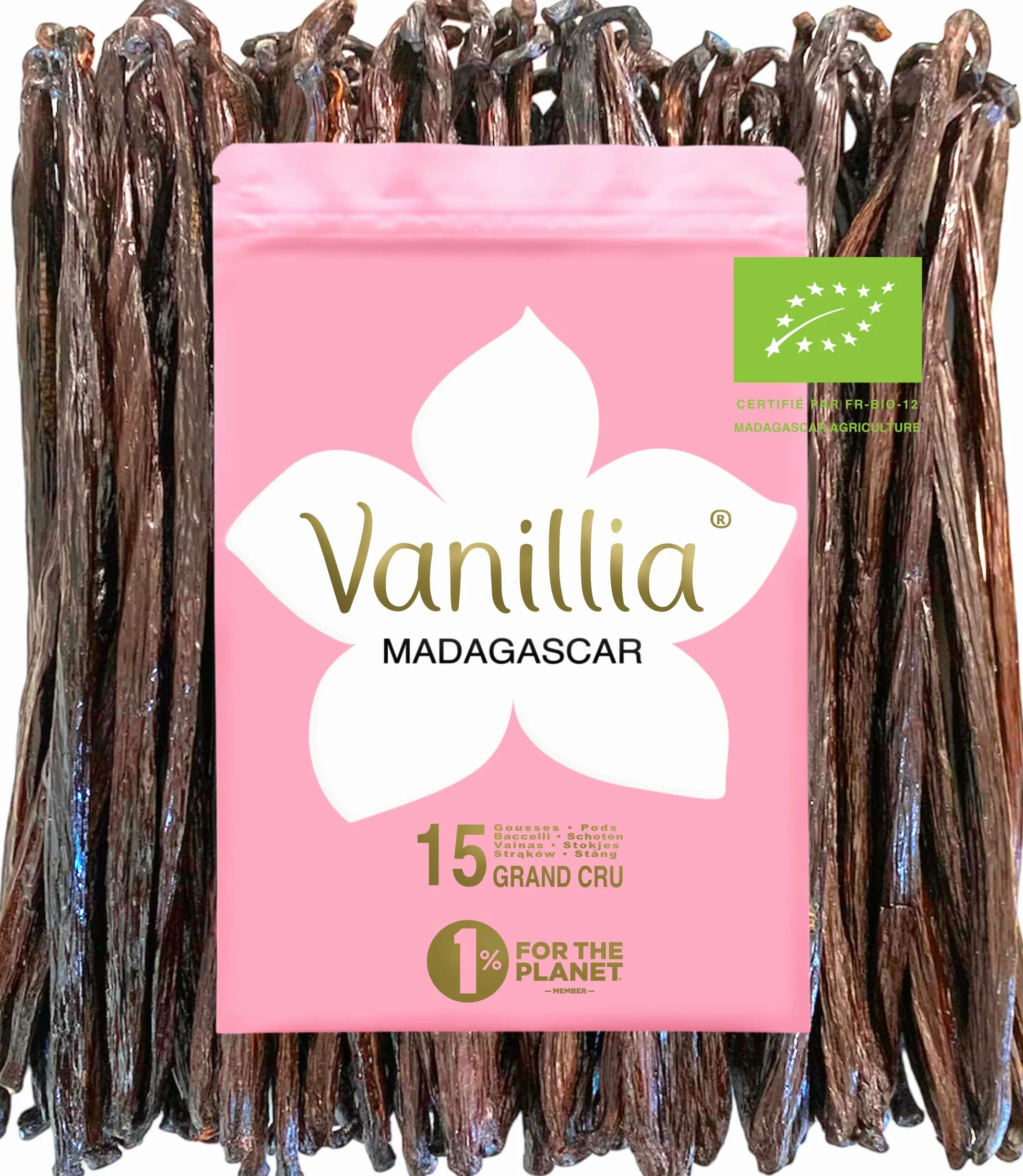 15 Gousses de Vanille Bourbon BIO de Madagascar • GRAND CRU • FreshZIP