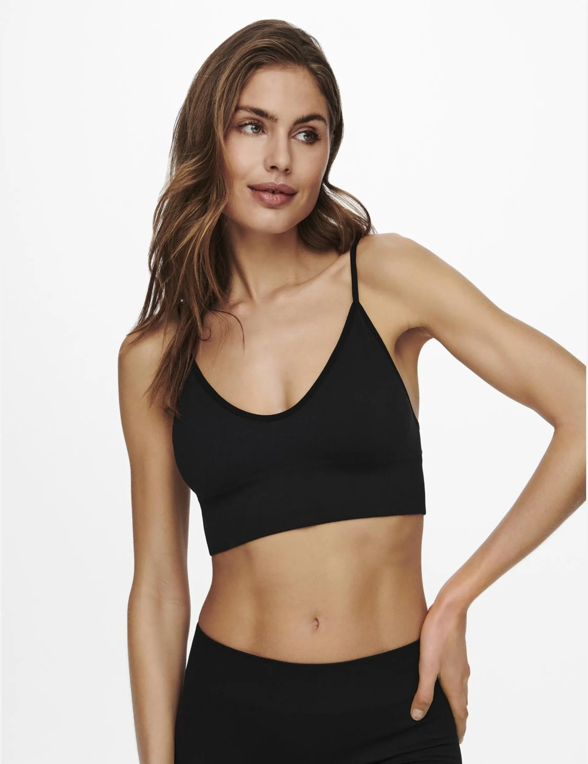 Only Onlvicky Rib Seamless V-Neck Top Bustier Femme