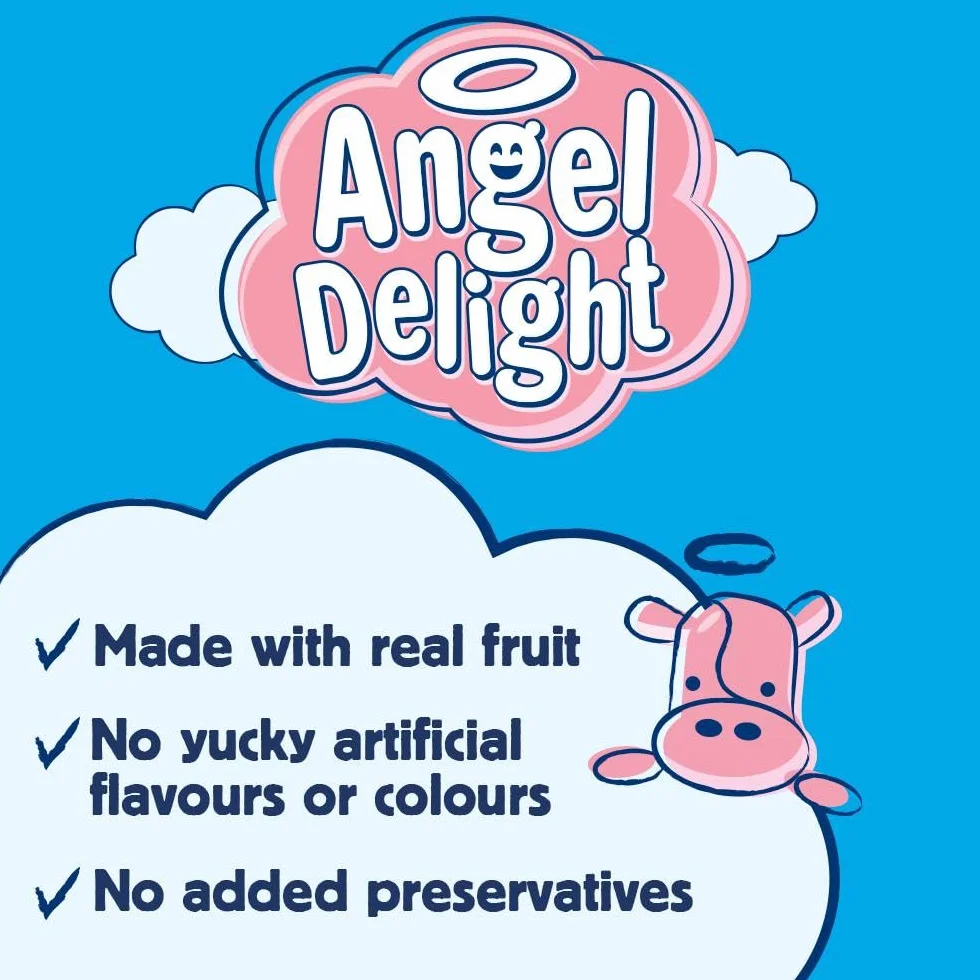 Angel Delight - Poudre pour dessert goût fraise - lot de 6 sachets de 59 g