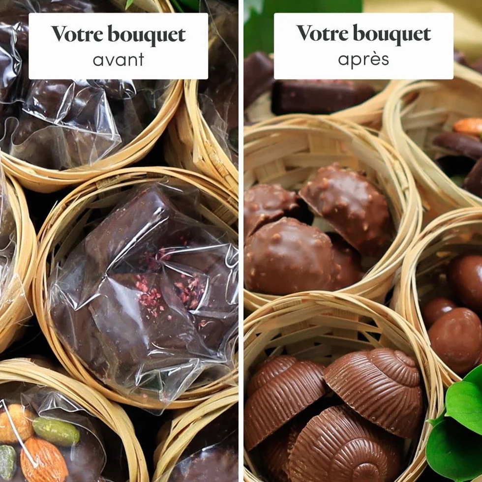 CHOCOLATS LOUIS - Chocolat a Offrir Français et Artisanal - Bouquet 285 g - Panier Gourmand - Coffret Cadeau Anniversaire Mamie Fete des grands meres Paques