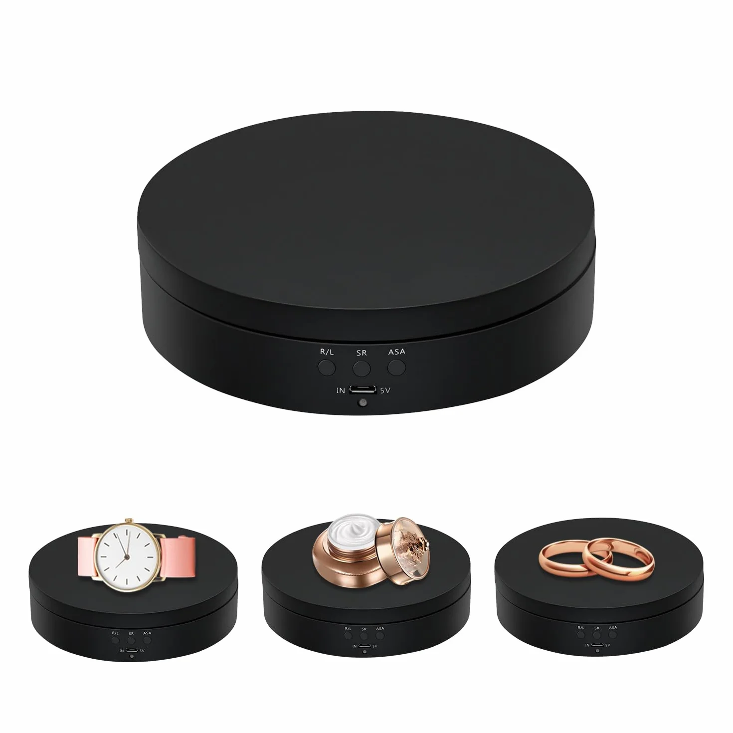 Mcbazel Présentoir Rotatif 360° 3KG Table Tournante Motorisée pour Photographie Bijoux Montres