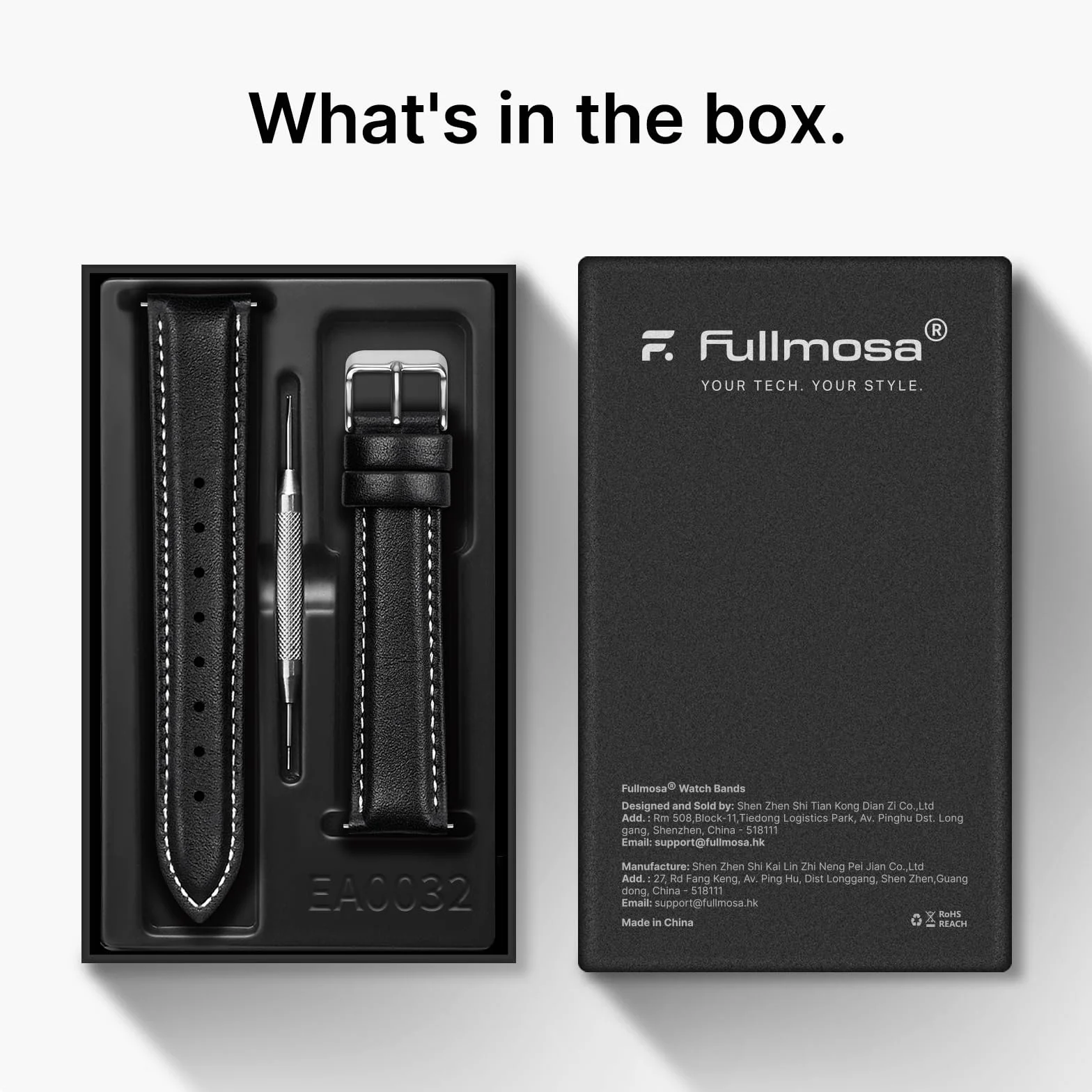 Fullmosa Bracelet de montre en cuir vintage remplacement universel 20MM Noir boucle argentée