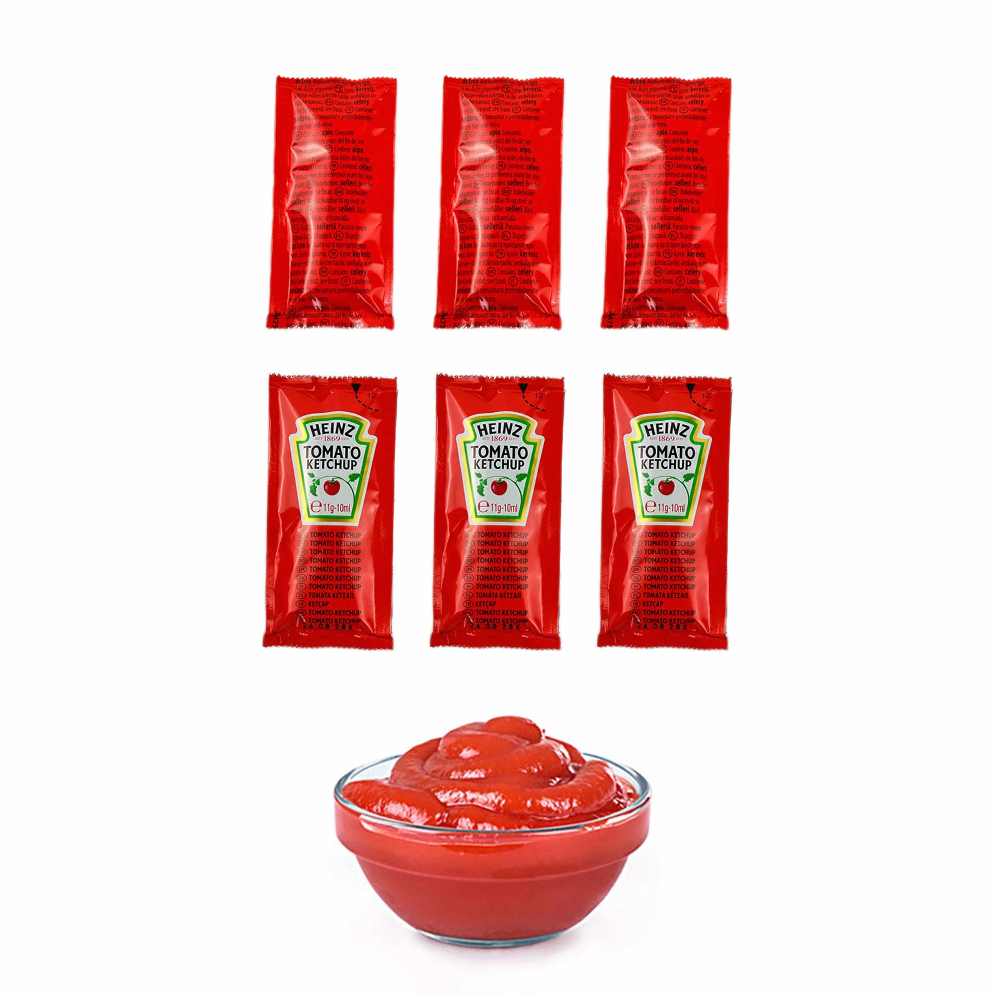 Heinz Lot de 200 sachets de 11 g. Idéal pour les patines, les paninis, les amburger et les sandwichs.