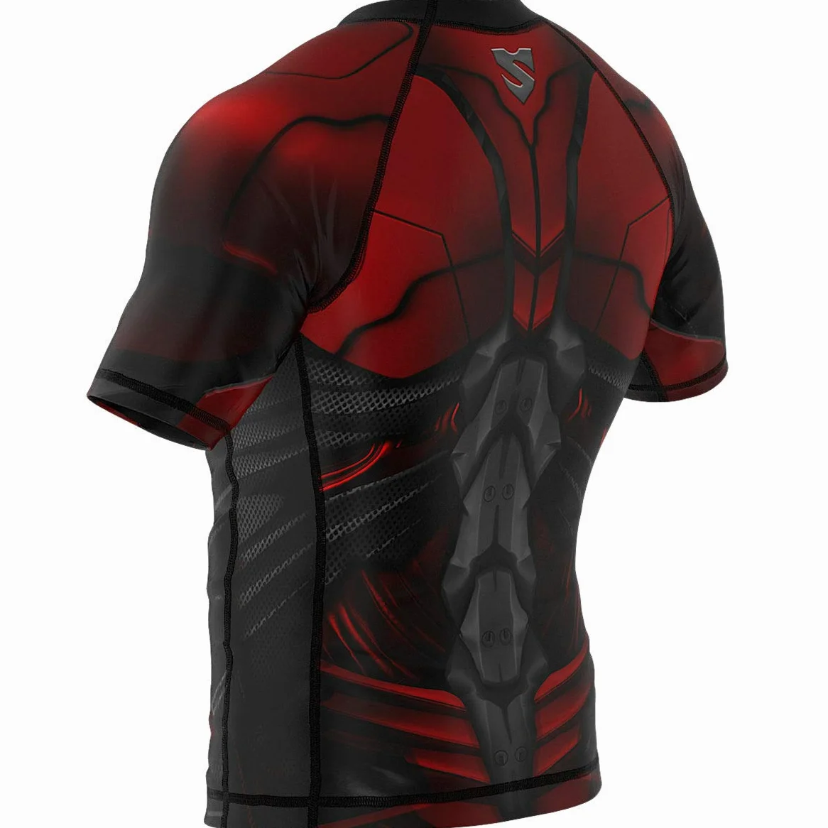SMMASH Rashguard Homme T Shirt Manche Courte Compression MMA Running Boxe Kickboxing Krav Maga Respirant Résistant