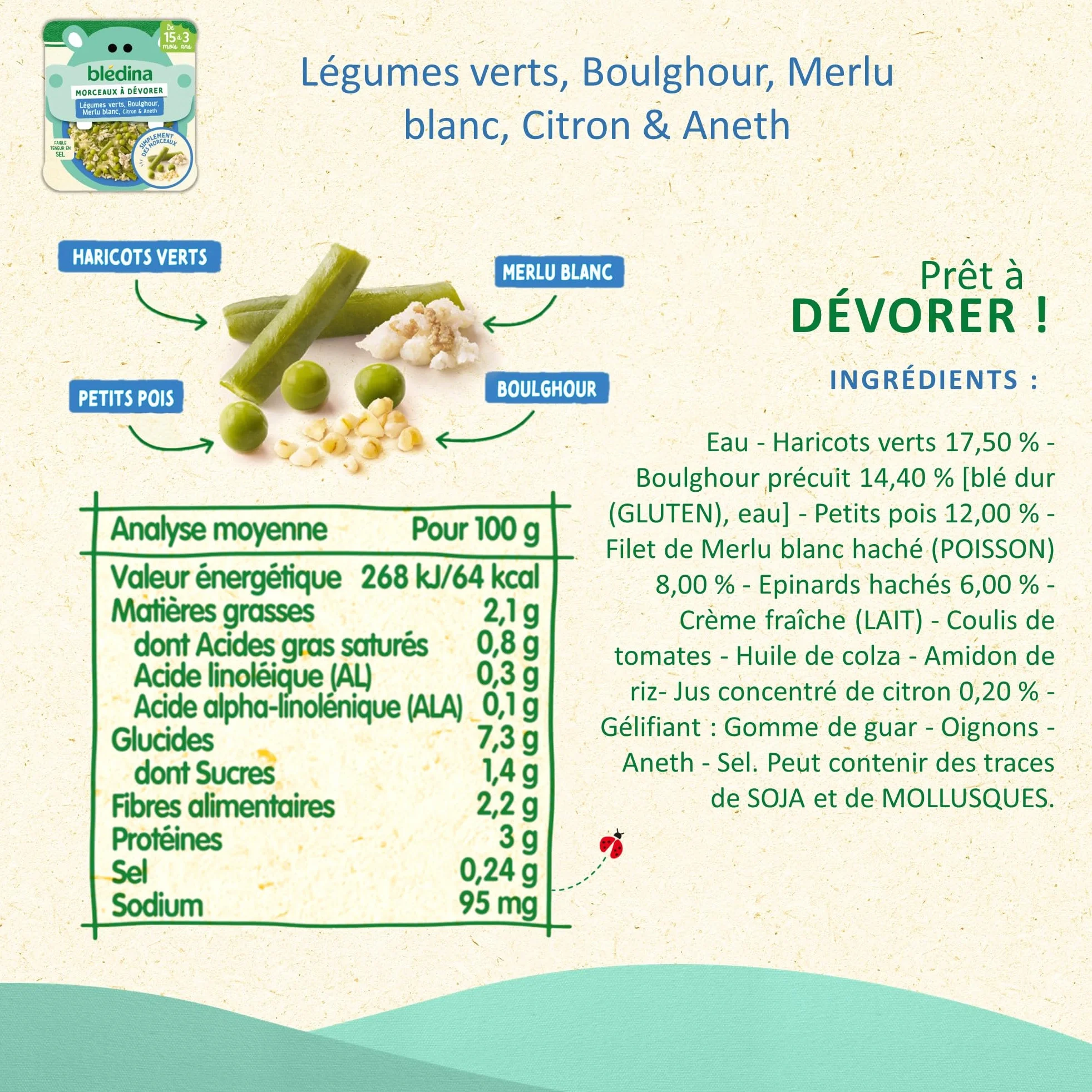 Blédina - Morceaux à Dévorer - 10 petits plats pour bébé - Repas midi et soir - Dès 15 Mois - 7 recettes - Pack de 10 (L'emballage peut varier)