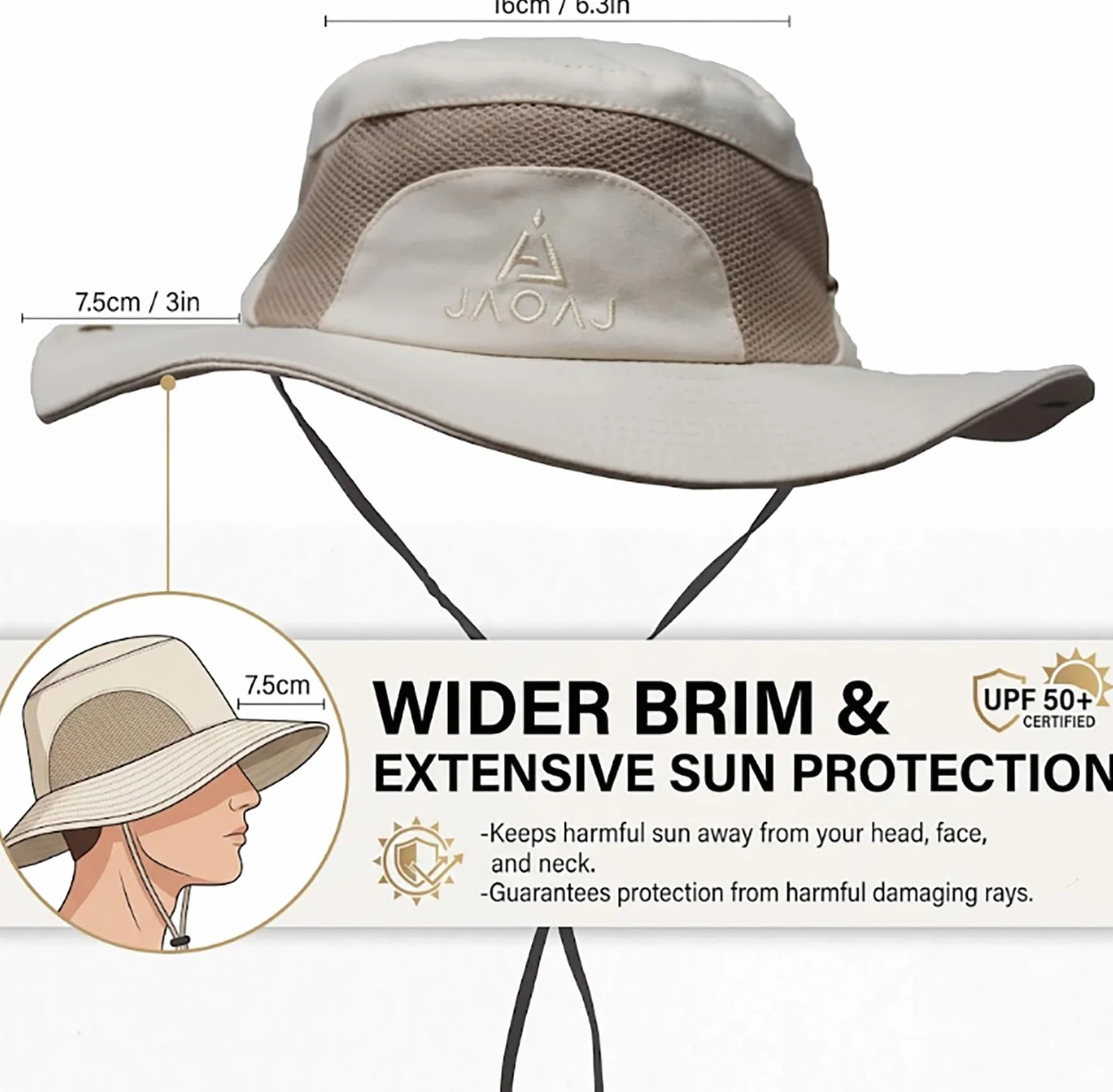 Chapeau Soleil Bob Pliable Anti UV Hommes Plage Ajustable Casquette Safari Pêche