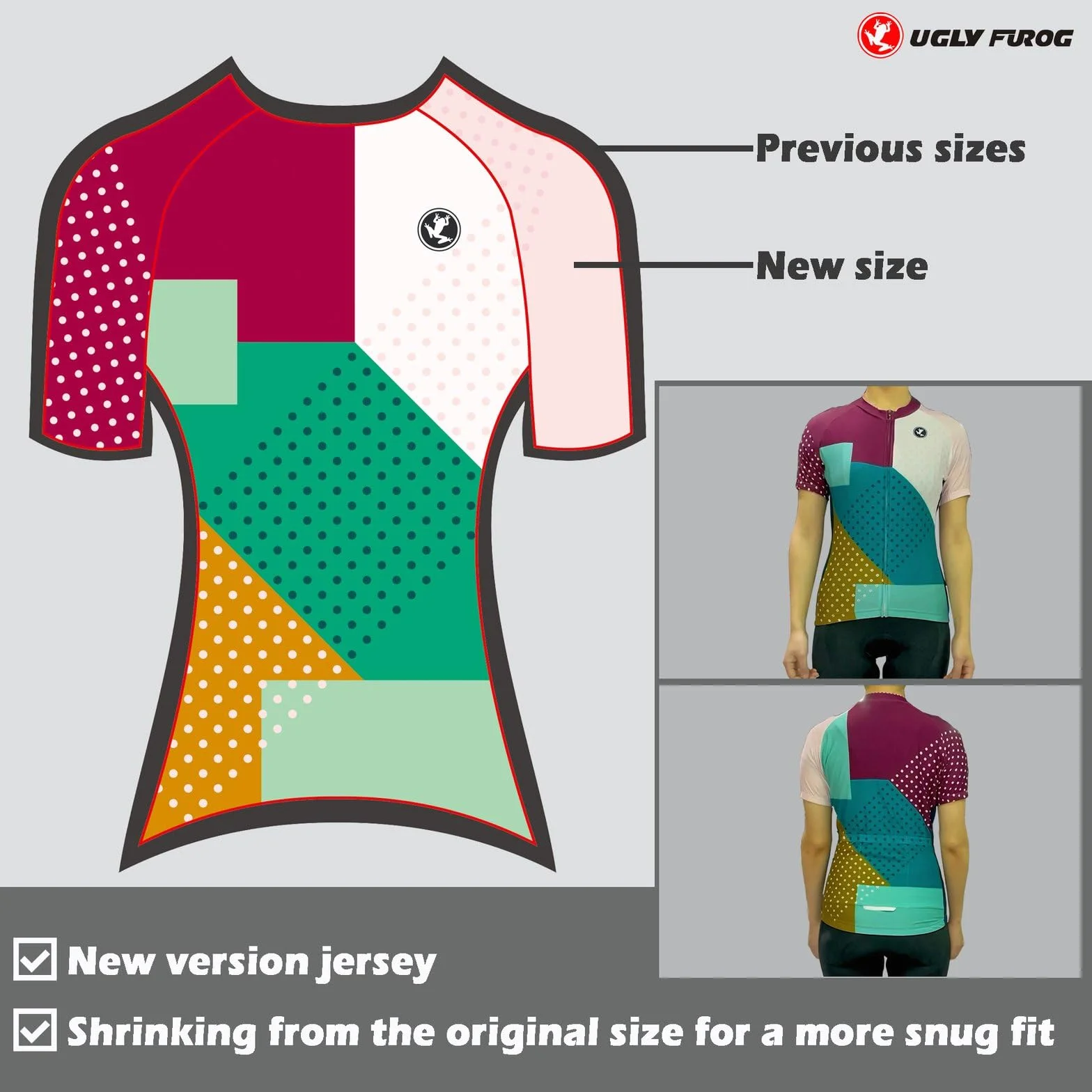 UGLY FROG Femmes Maillots Vélo Cyclisme Respirant Séchage Rapide Jersey Courtes Veste Shorts Coussin Rembourré