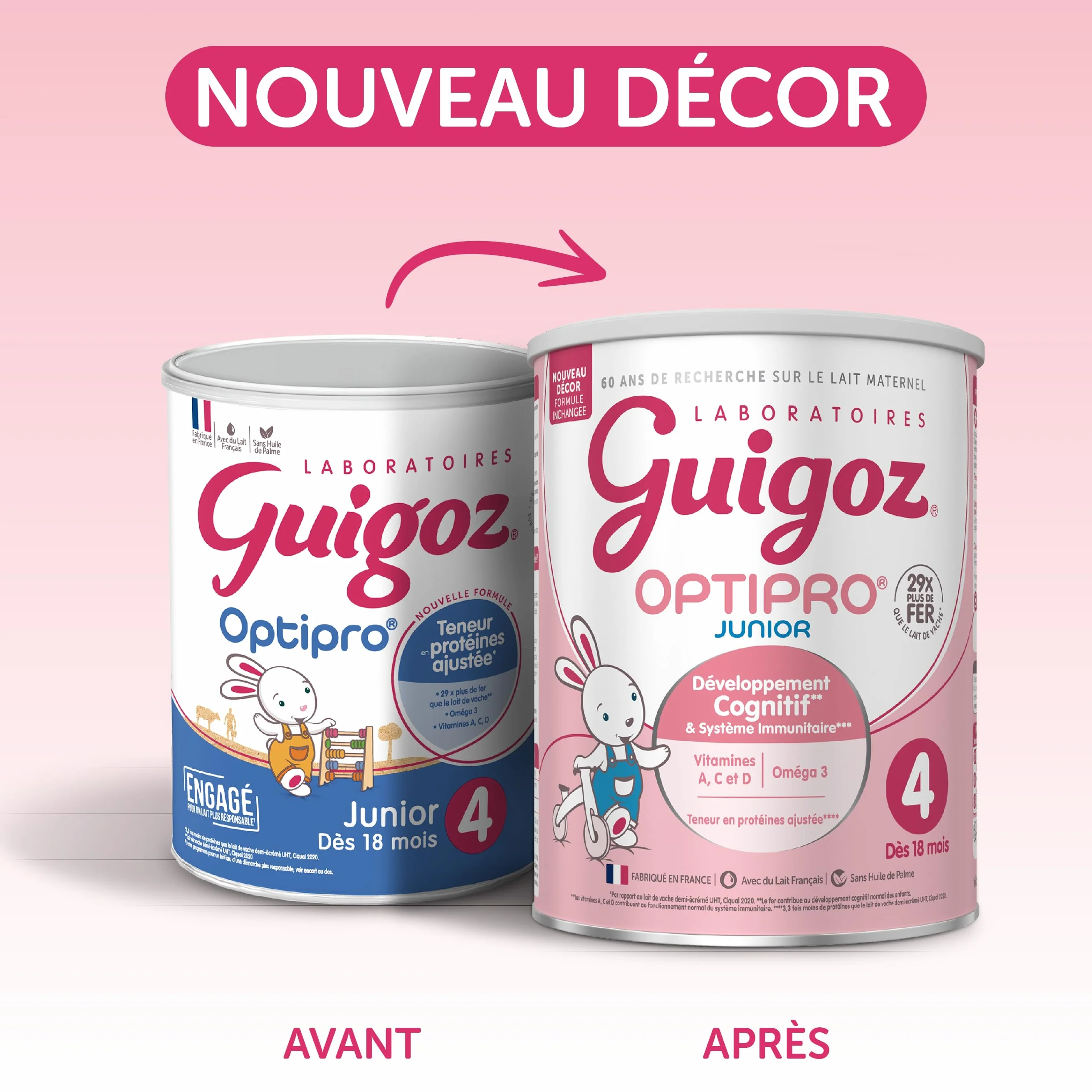 GUIGOZ OPTIPRO Junior 4 Lait de croissance en poudre 900g dès 18 mois