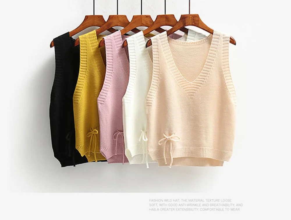 Femmes Gilet Tricoté Col en V Pulls Pull Haut
