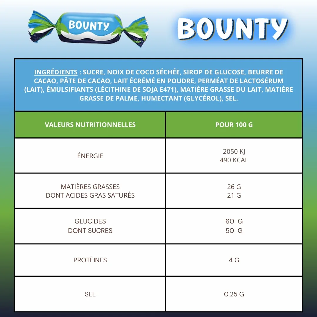 BOUNTY Minis | Sachet de 640g de chocolat | Environ 60 bonbons au chocolat emballés individuellement | Prêt à Offrir pour la Fêtes des Mères