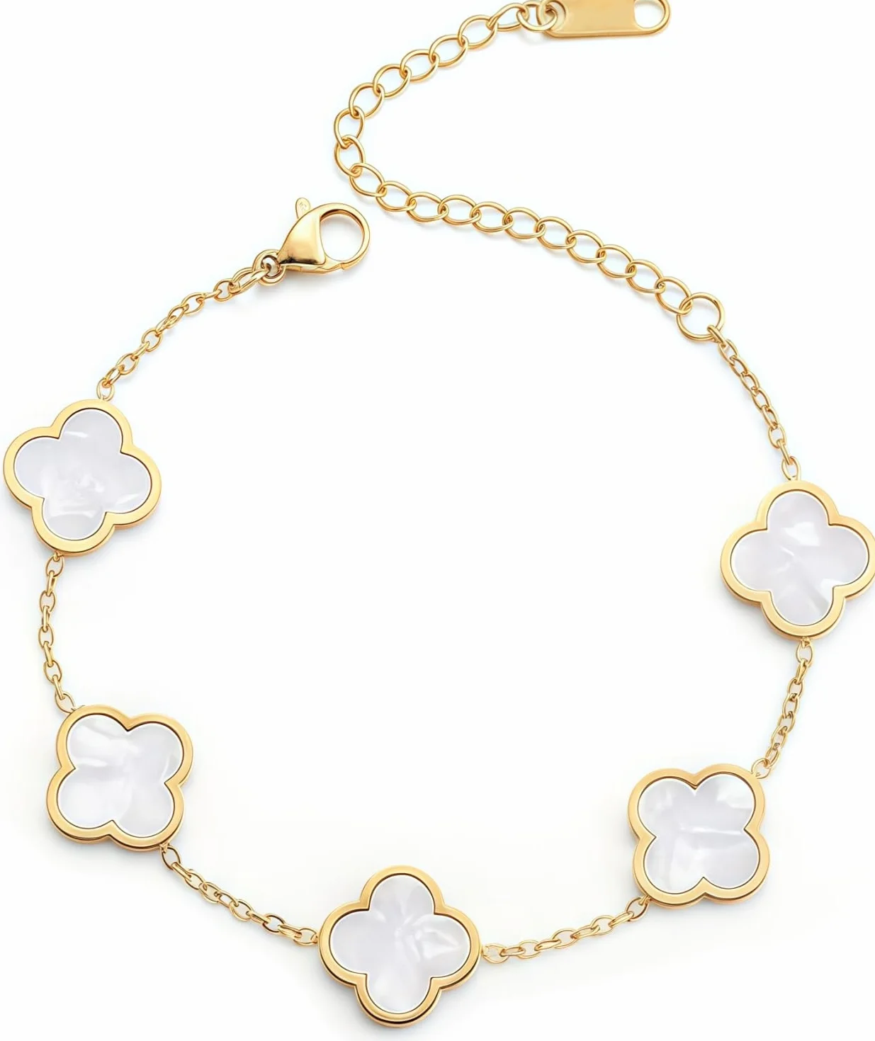 Bracelet Trèfle à Quatre Feuilles en Acier Inoxydable Cadeau Femme