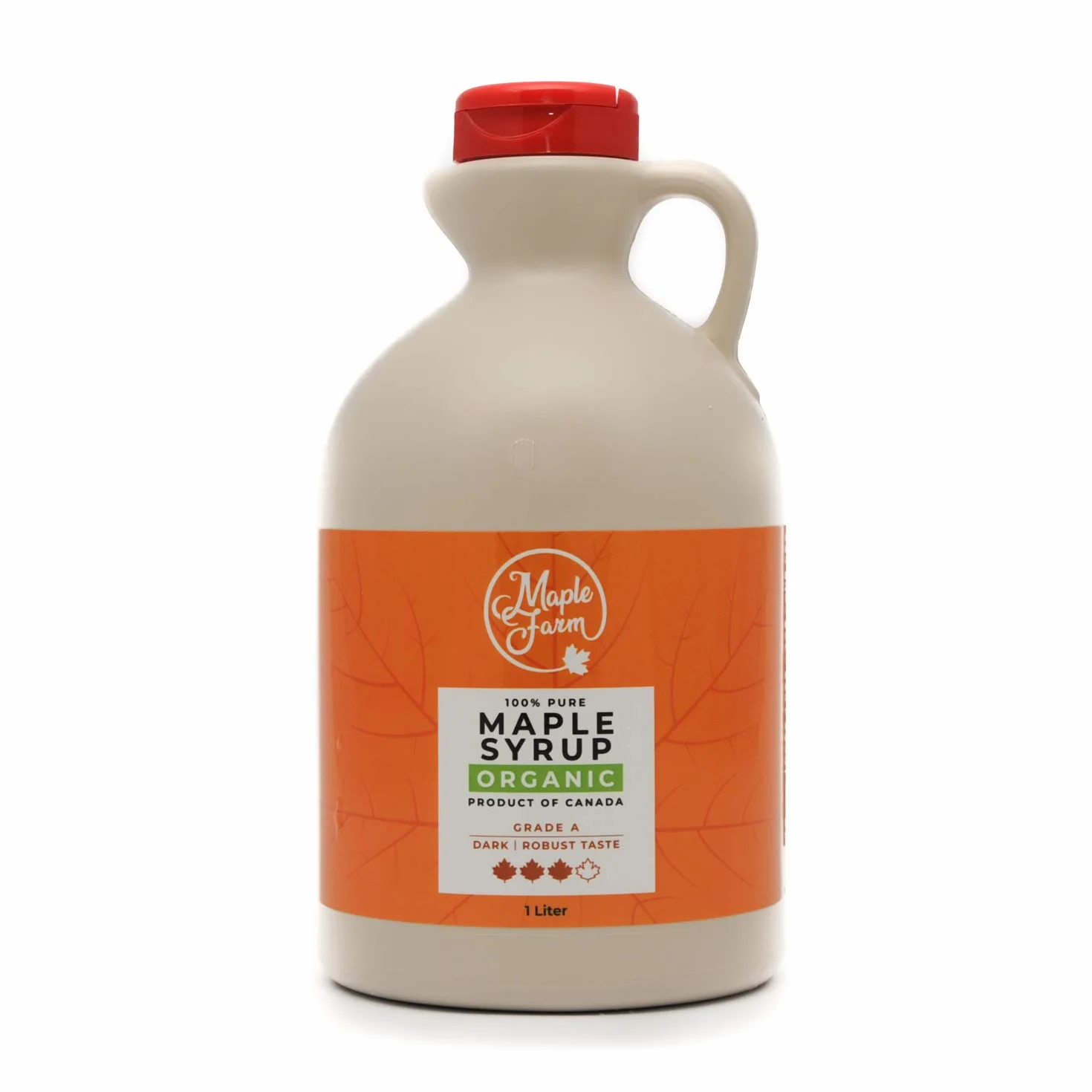 MapleFarm - Pur Sirop d'érable BIO Catégorie A, Foncé - goût robuste - 1 litre (1,32 Kg) - Organic maple syrup - Grade A - Dark, robust taste - Sirop d'érable biologique - Pancake sirop