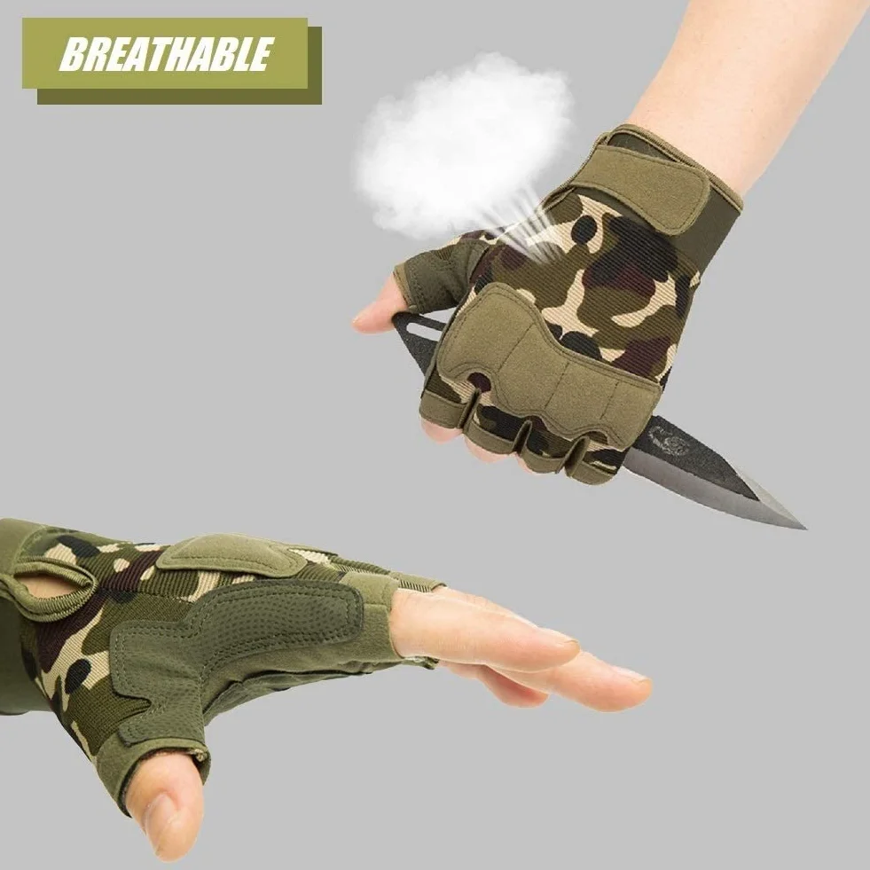 HYCOPROT Gants sans Doigts Respirants pour Escalade Moto Camping
