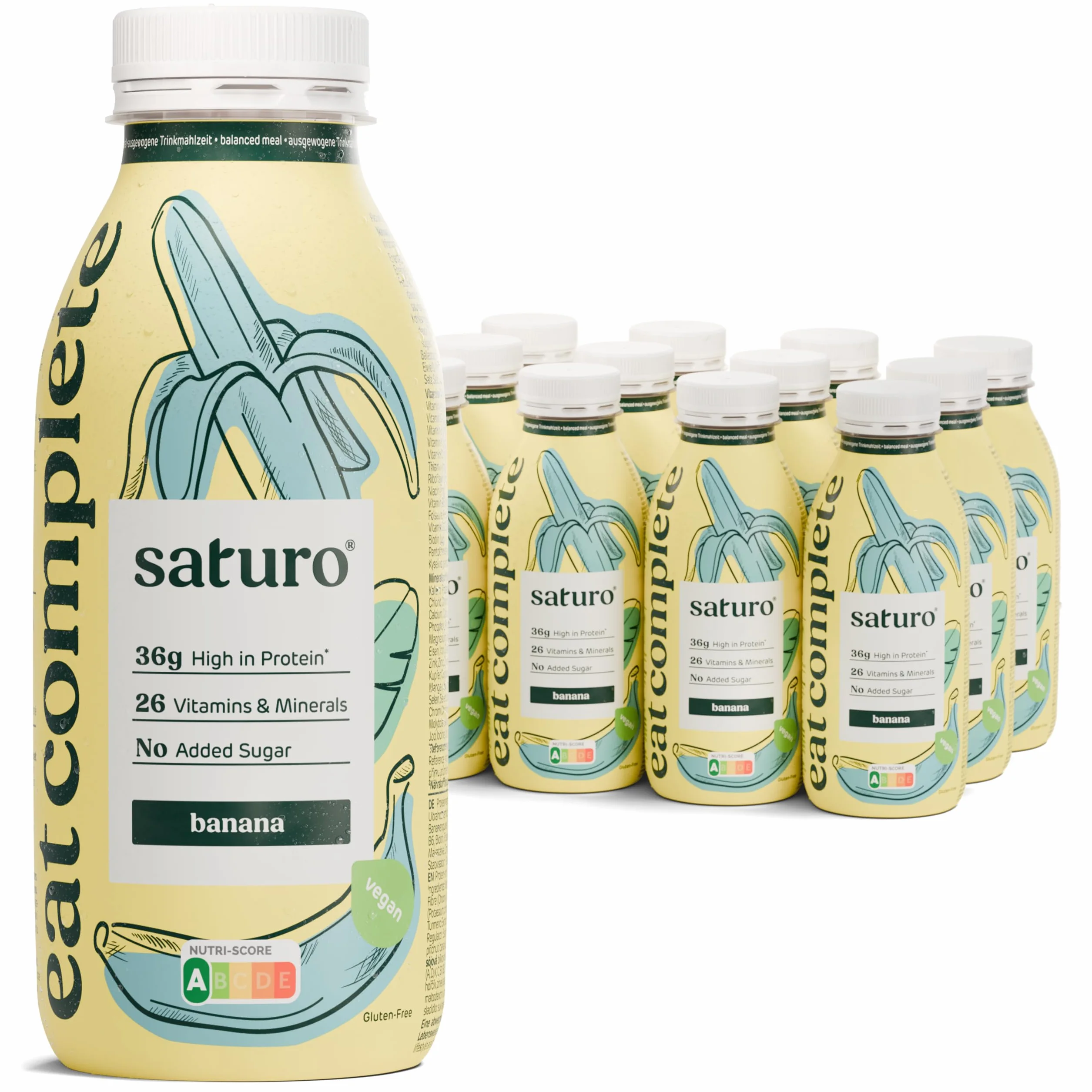 Saturo Substitut de Repas Complet, Pack Test, Prêt à Consommer Riche en Protéines, Vitamines et Minéraux, Milk-Shake/Smoothie, 24 x 330 ml