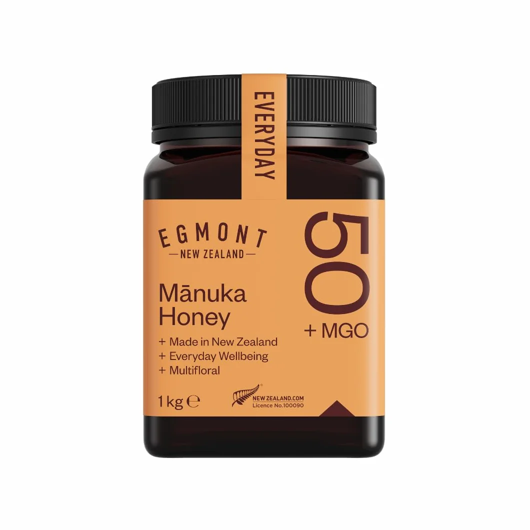 Egmont Honey Miel de Manuka 50+ MGO 1Kg | testé en laboratoire et teneur en MGO certifiée | brut et 100% naturel | fabriqué et mis en pot en Nouvelle-Zélande