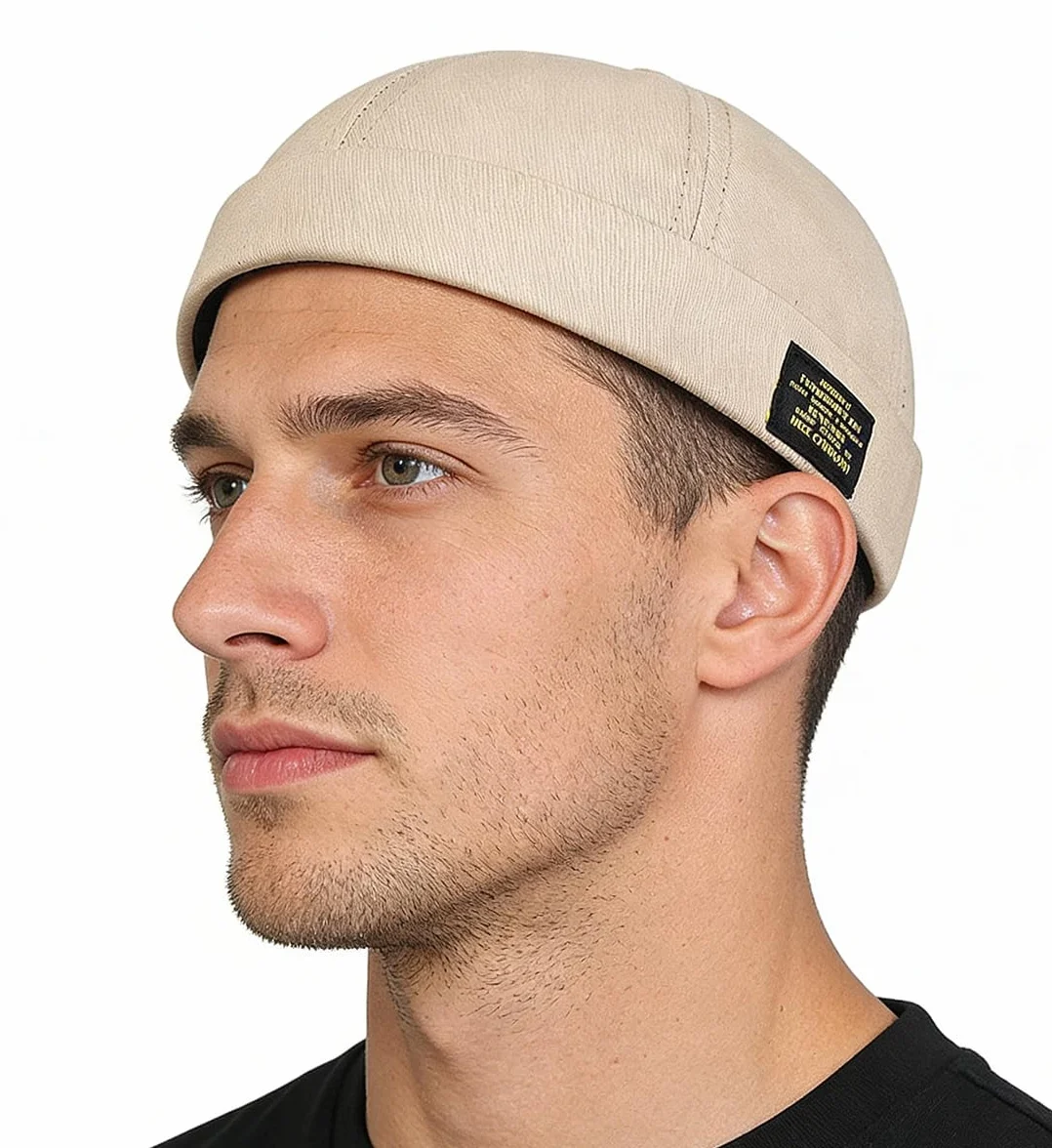 Casquette Docker Été Maille sans Bord Visiere Skullcap Travailleur Chapeau Réglable Coton Homme Femme Bonnet Hat