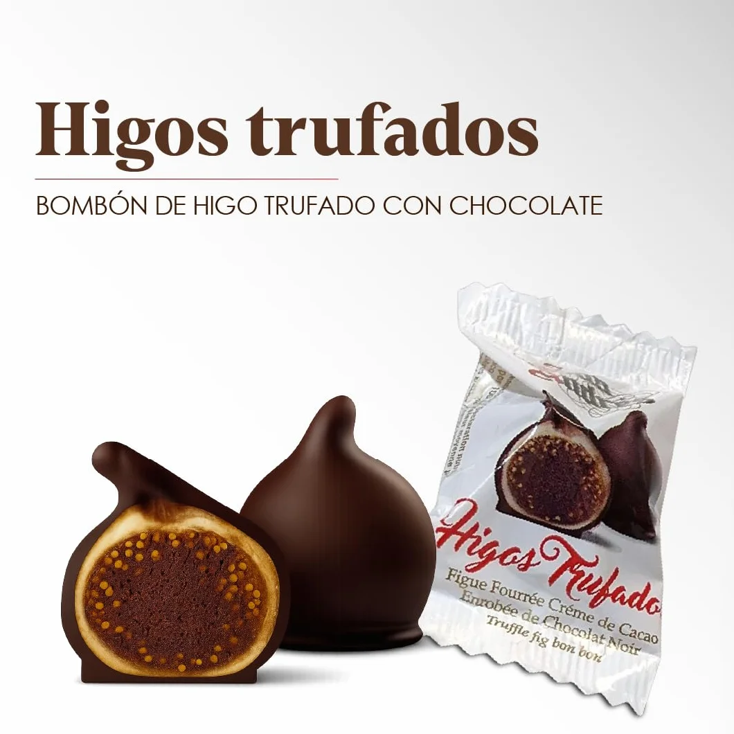 LAPASION – Bonbons de Figue Truffés au Chocolat | Figues fourrées à la truffe au liqueur | Fruits truffés enrobés de chocolat noir | Sachet 1 kg