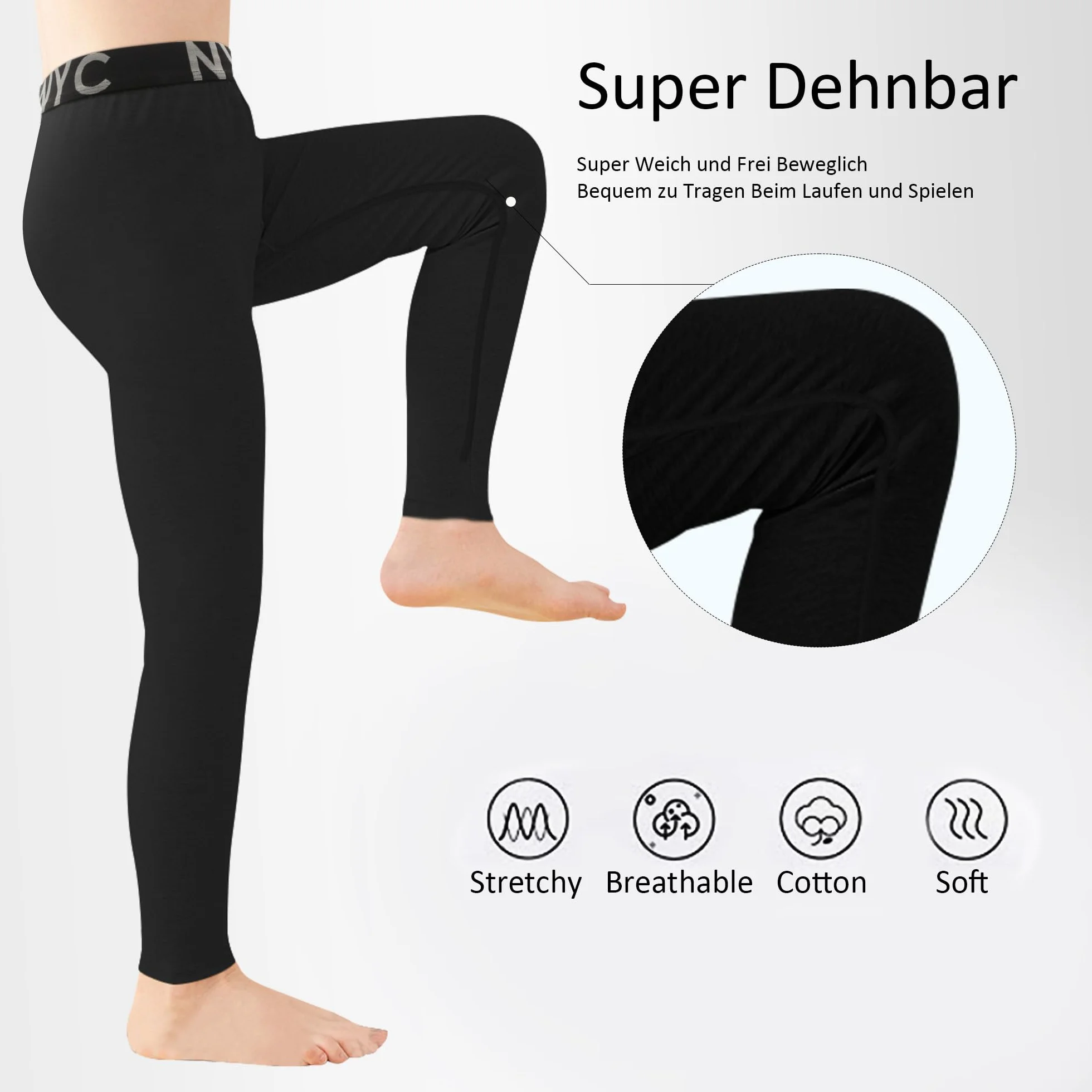 Leggings de Compression Enfants Garçons Pantalon de Basket-Ball Sport Running Tights Athletic Baselayer Quick Dry 1/2 Pack