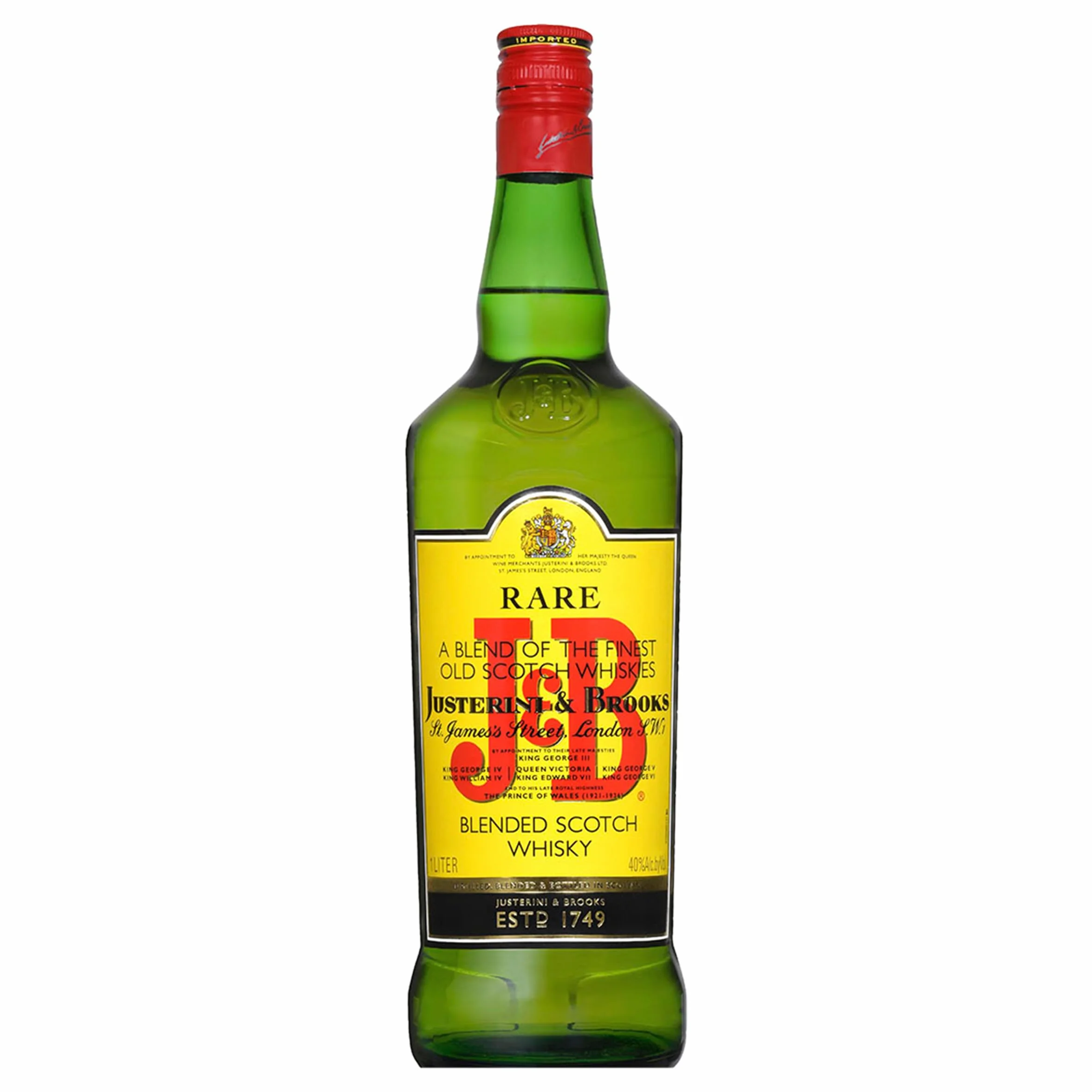 J&B | Blended Scotch Whisky | Distillé et assemblé en Écosse | 40 % vol | 1 L
