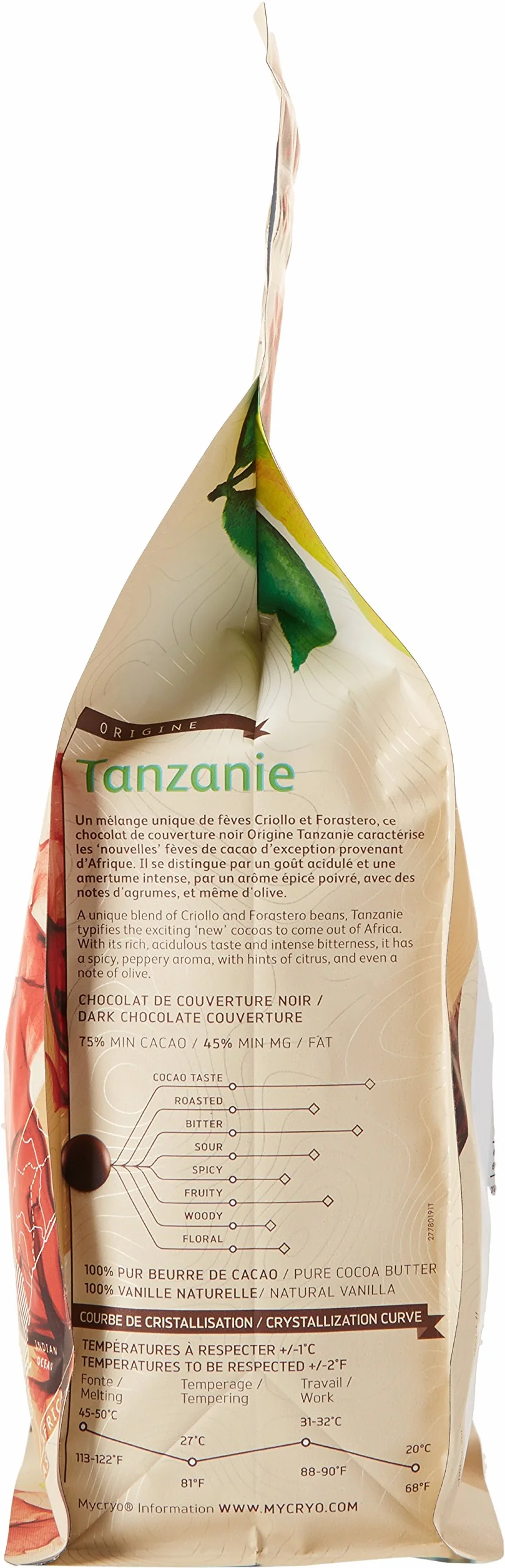 CACAO BARRY 75% Min Cacao Chocolat Tanzanie Pistoles 1 kg