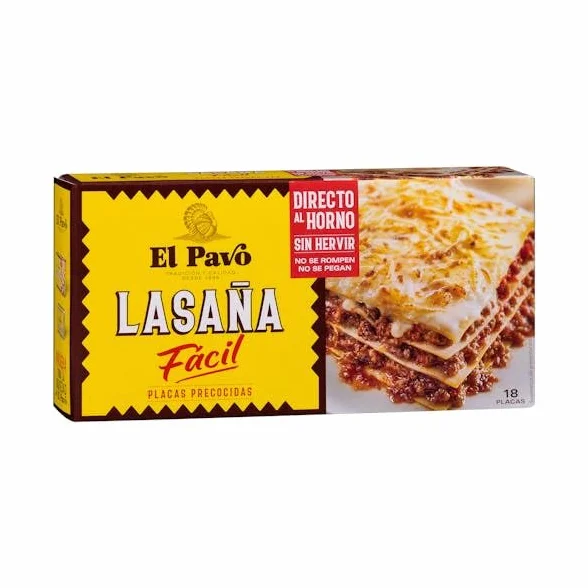 El Pavo Lasaña Fácil, Plaques Précuites Pour Lasagne à la Bolognaise, Direct au Four, 18 Portions, Sans Ébullition Préalable pack 4 unites