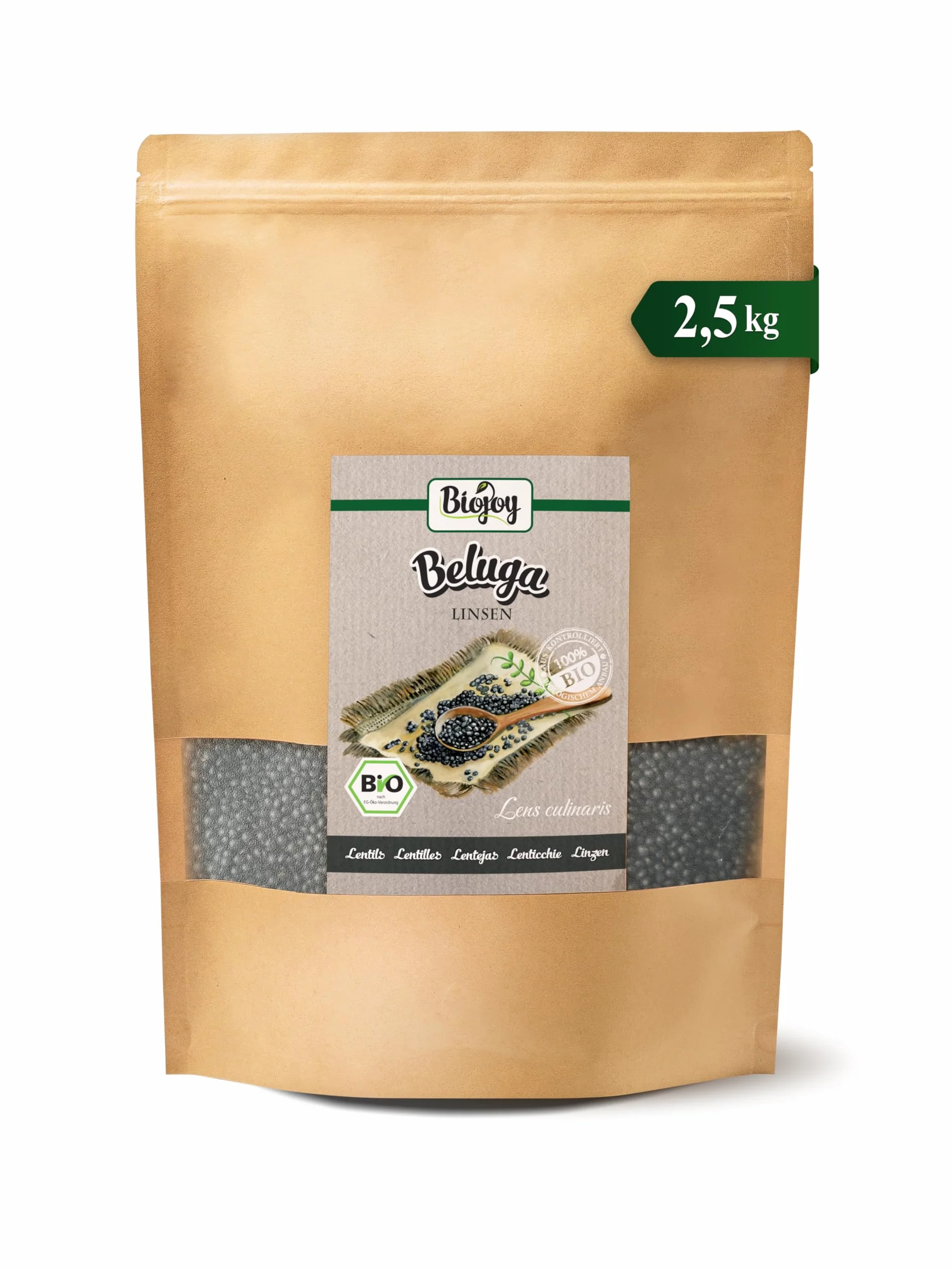 Biojoy Lentilles Beluga BIO (2,5 kg), entières, Lentilles noires