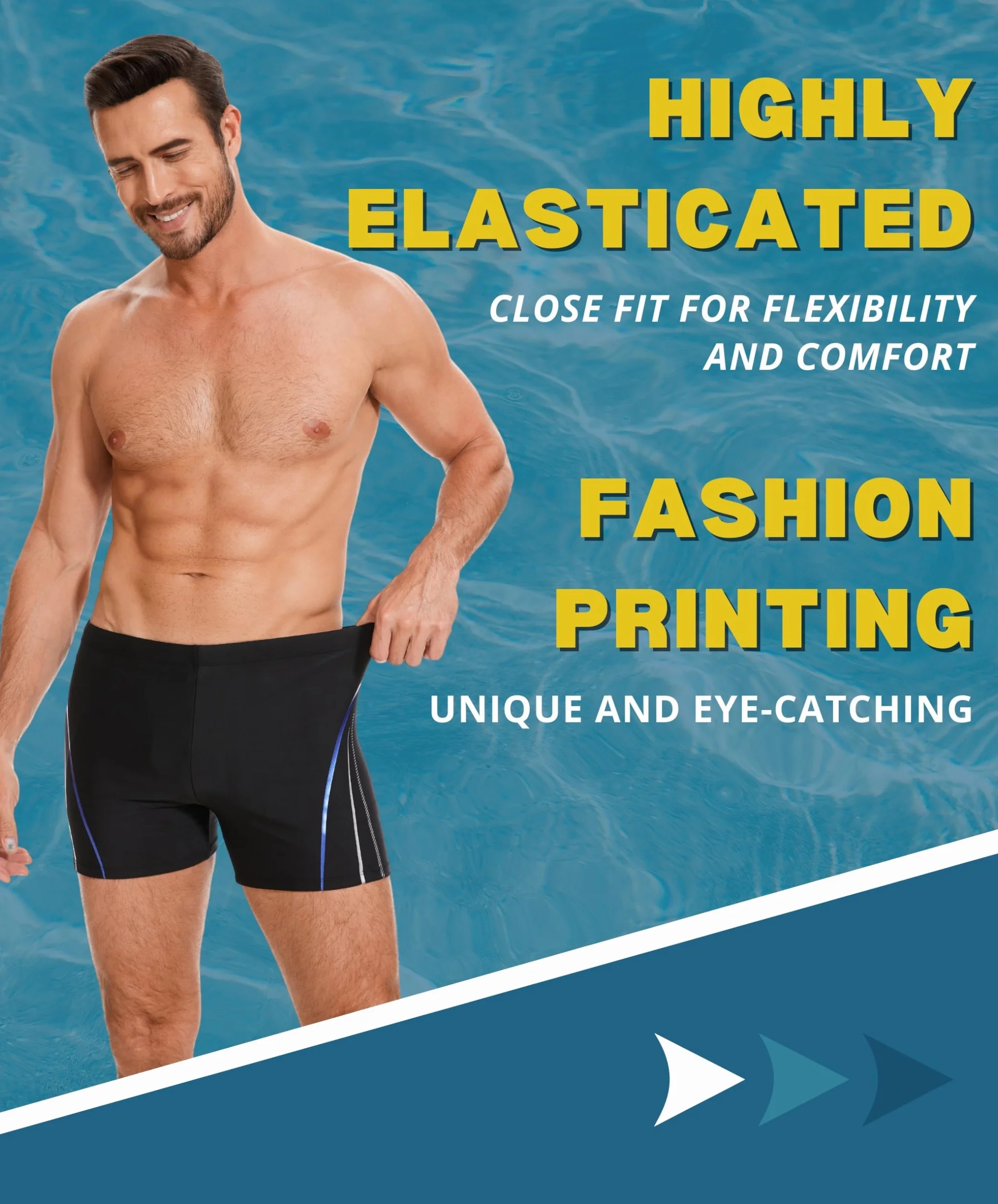 AMZSPORT Maillot de Bain Homme Séchage Rapide Boxer Plage Cordon de Serrage