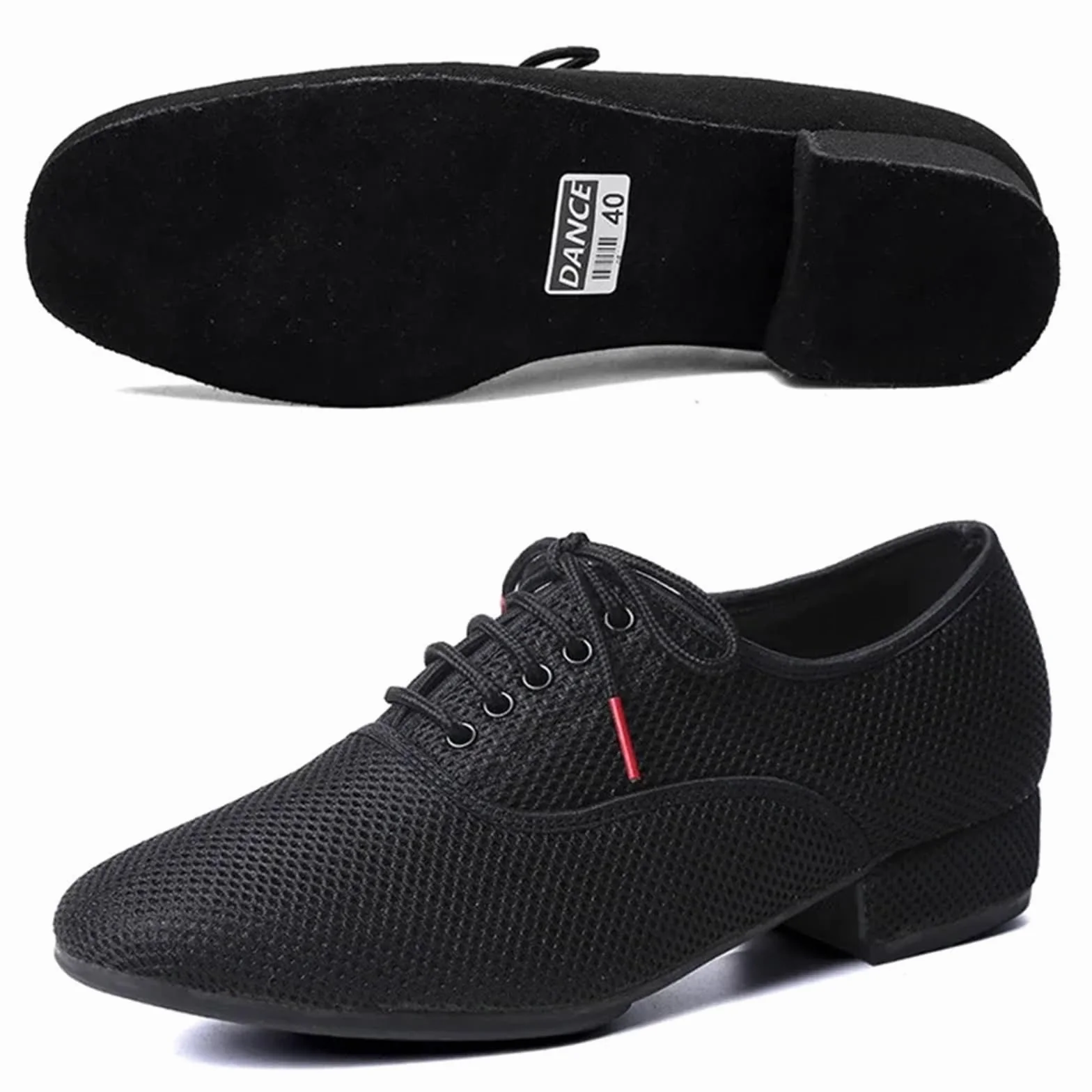 Chaussures de danse latine homme Salsa Jazz Tango maille noire semelle souple