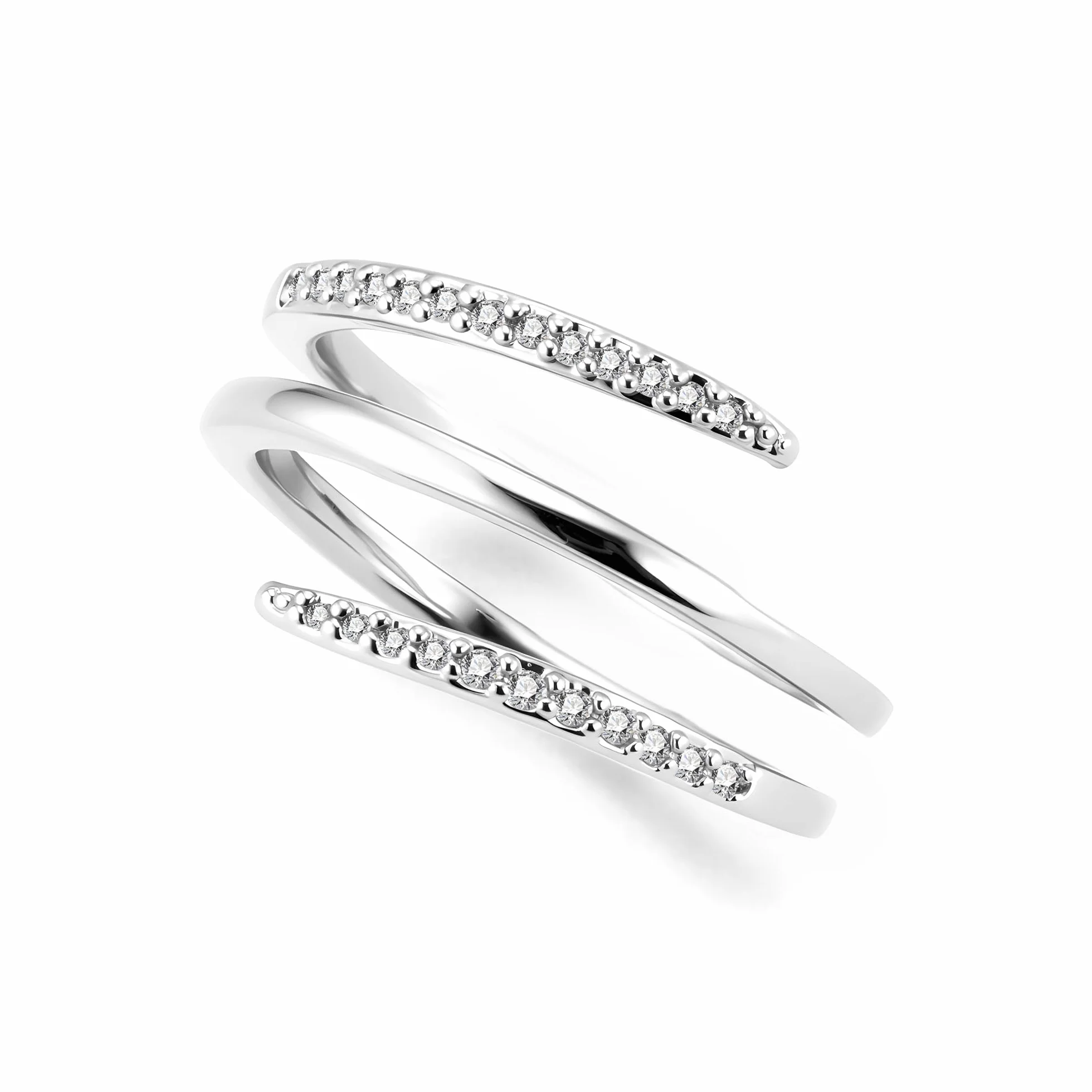 ALEXCRAFT Bague Argent 925 Femme Infini Zircone Réglable Hypoallergénique