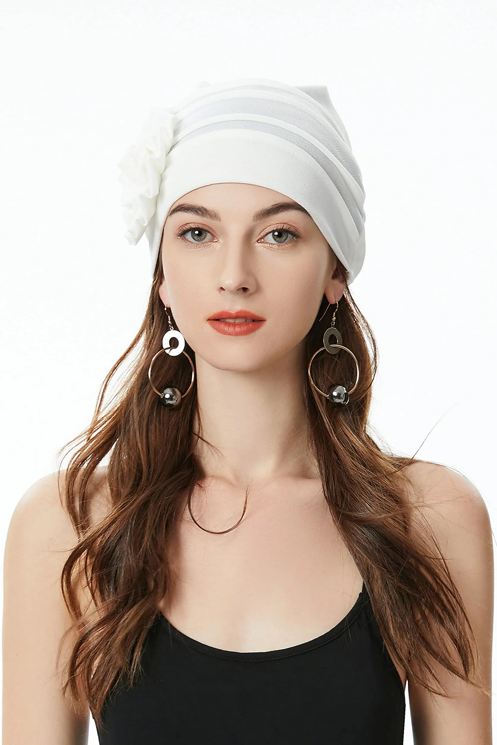 Bonnet d'été élastique pour Femme avec Fleurs