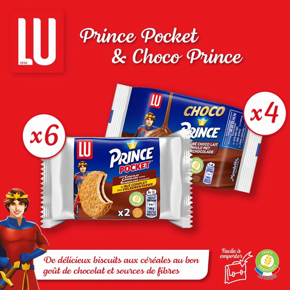 LU - La Boîte à Goûter - Assortiment Biscuits LU : Prince, Prince Enrobé, Pépito, Granola, Mini-Roulé, Lulu L'Ourson Chocolat - Idéal Petit Déjeuner & Snack - 1,03 kg